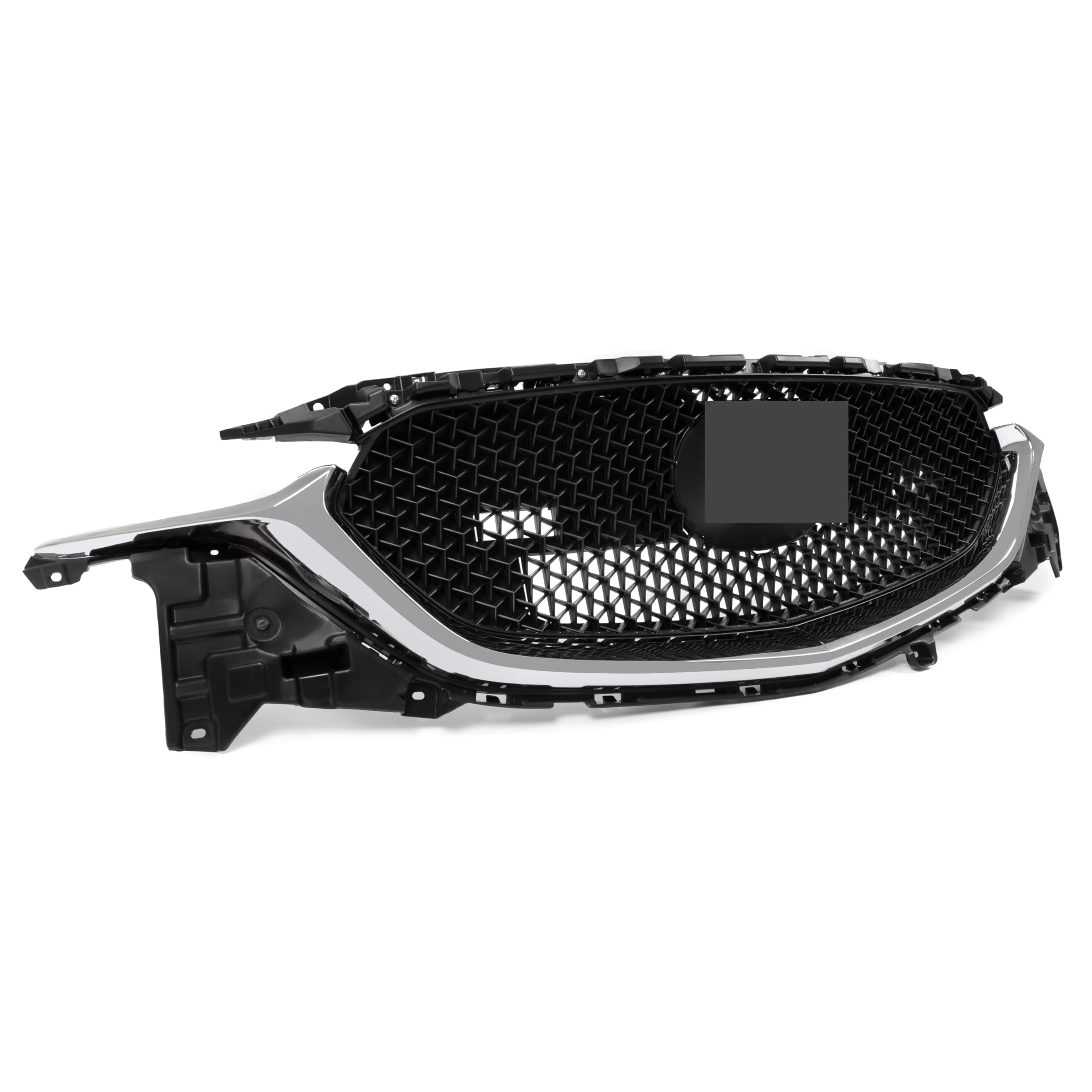 KUAFU Front Bumper Grille for 2017-2021 Mazda CX-5, Black+Silvery, Plastic, Model GO-2988