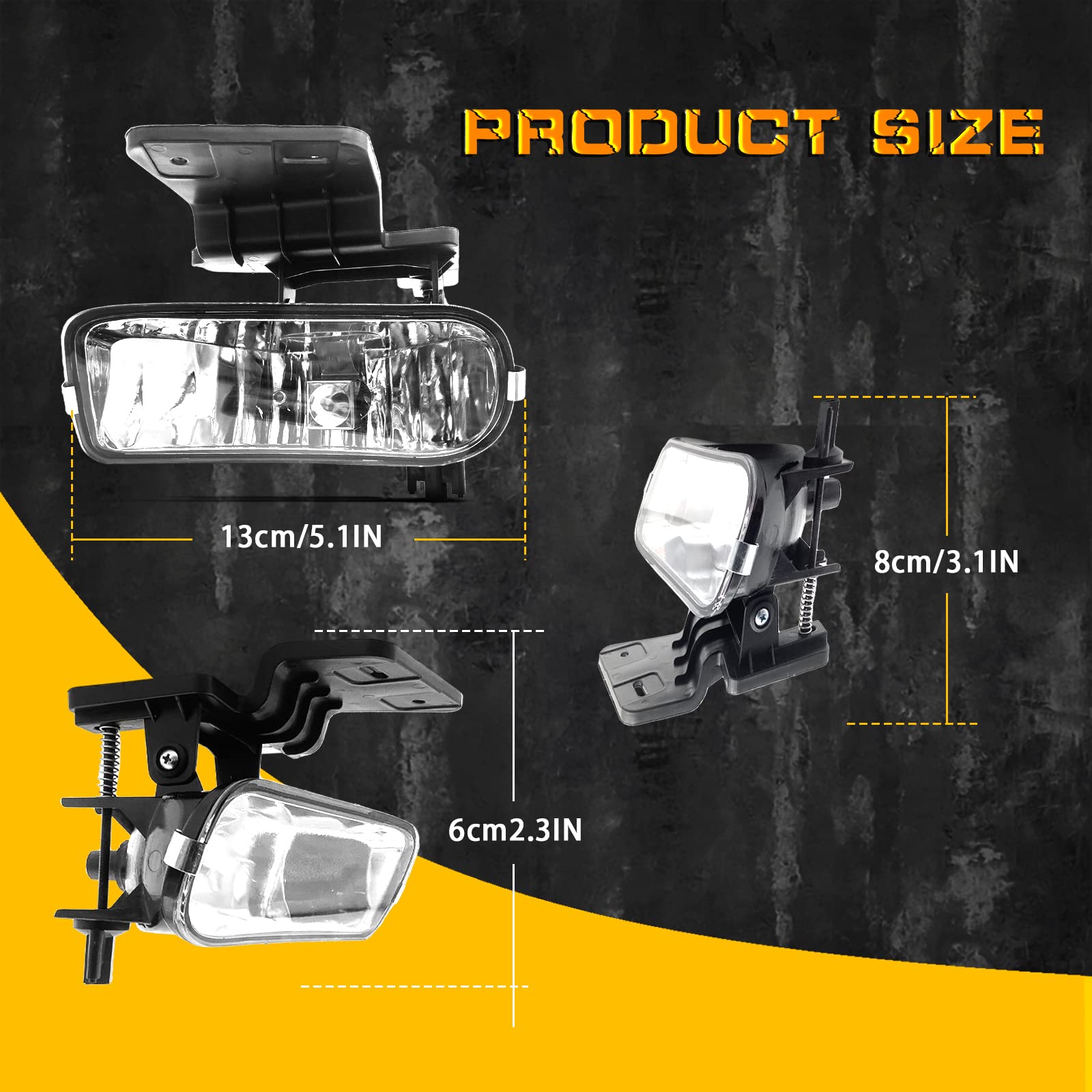 Fog Lights Compatible with 1999-2002 Chevy Silverado 1500 2500/2001 2002 Silverado 1500HD 2500HD 3500/2000-2006 Tahoe Suburban 1