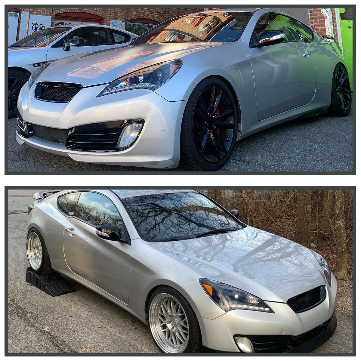 SPEC-D TUNING LED Projector Headlights for 2010-2012 Hyundai Genesis Coupe, Jet Black Housing, Left + Right Pair, Model 2LHP-GENS210BK-V2