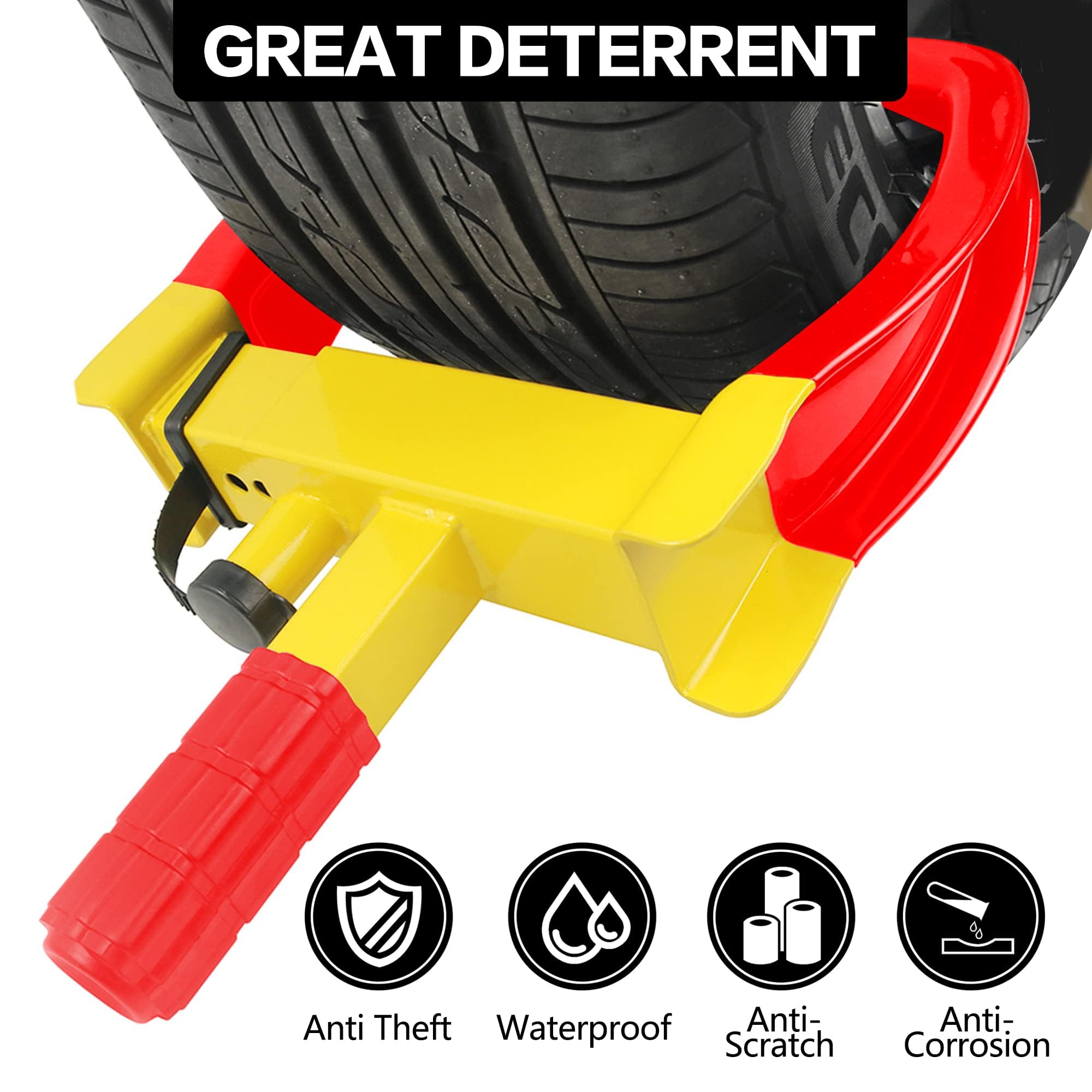 Kaycentop Wheel Clamp Lock Universal Security Tire Locks Anti Theft Lock Fit Most Vehicles Max 11'' Tire Width For Trailers Suv