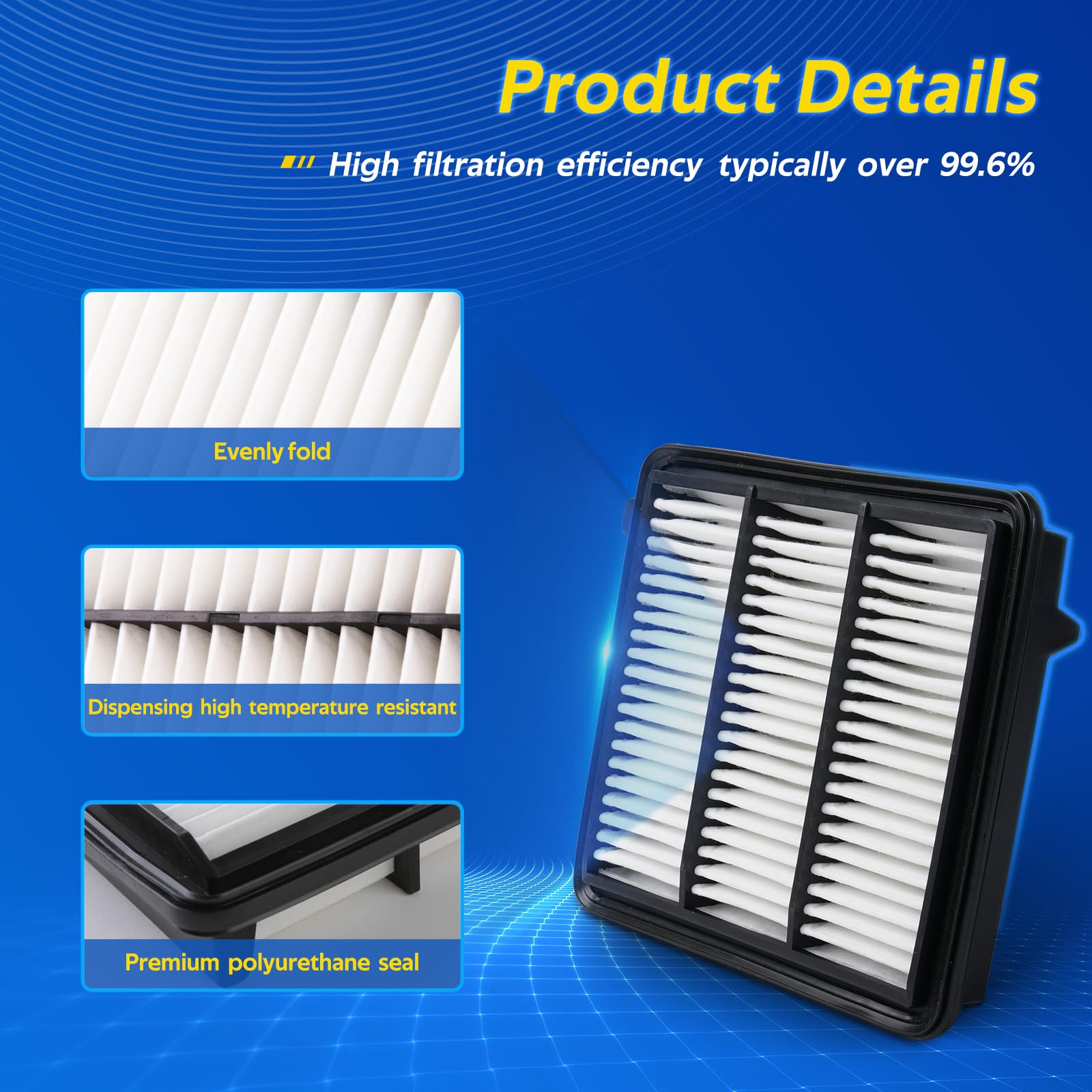 (Not Fit Hybrid) Engine Air Filter For Integra 1.5L (2023-2024), Civic 1.5L (2022-2024), Crv 1.5L (2023-2024), Replacement For 1