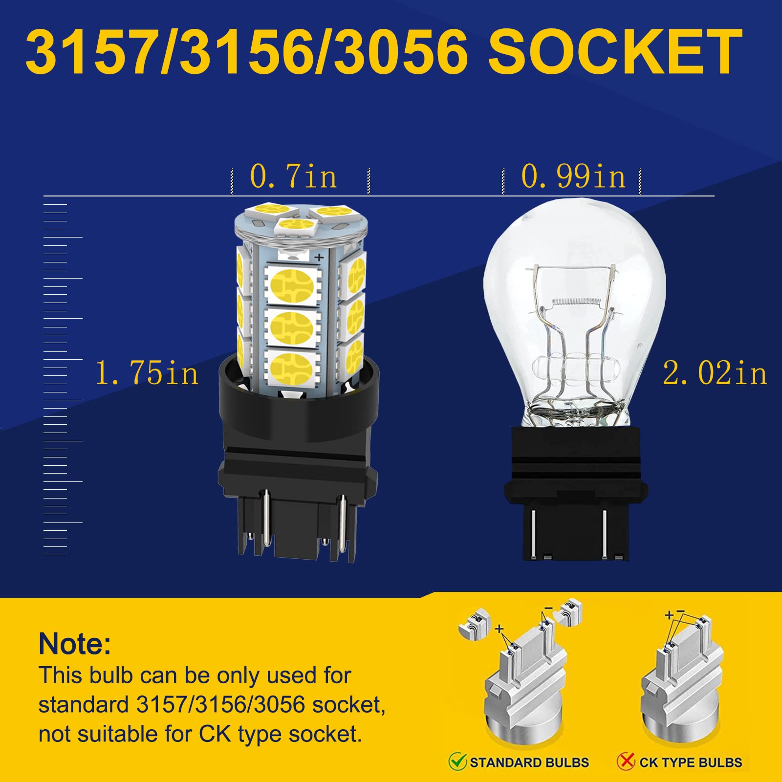 Givedoua 3157 Led Car Bulb Super Bright 12V 3056 3156 3156A 3057 4057 3157 4157 T25 Led Car Bulbs For Brake Lights, Backup Rever