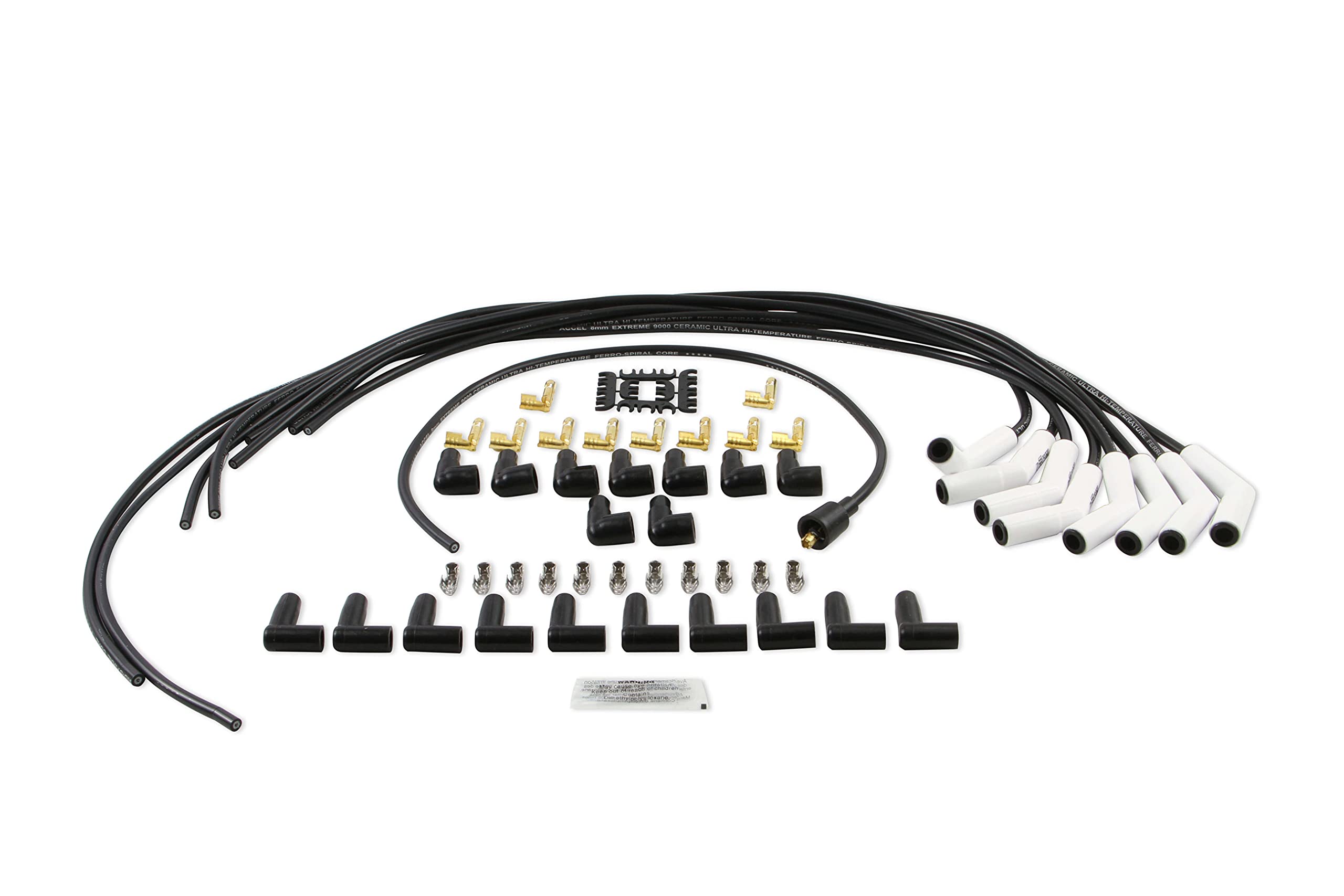 Accel 9002C Extreme 9000 Spark Plug Wire Set - Universal - 135 Degree White Ceramic Boots