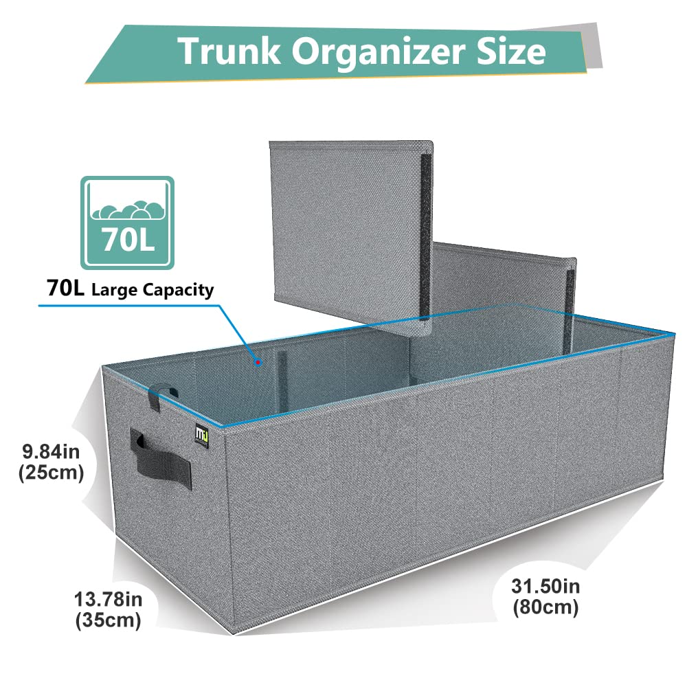 Miu Color Trunk Organizer For Suv (Gray, Large)