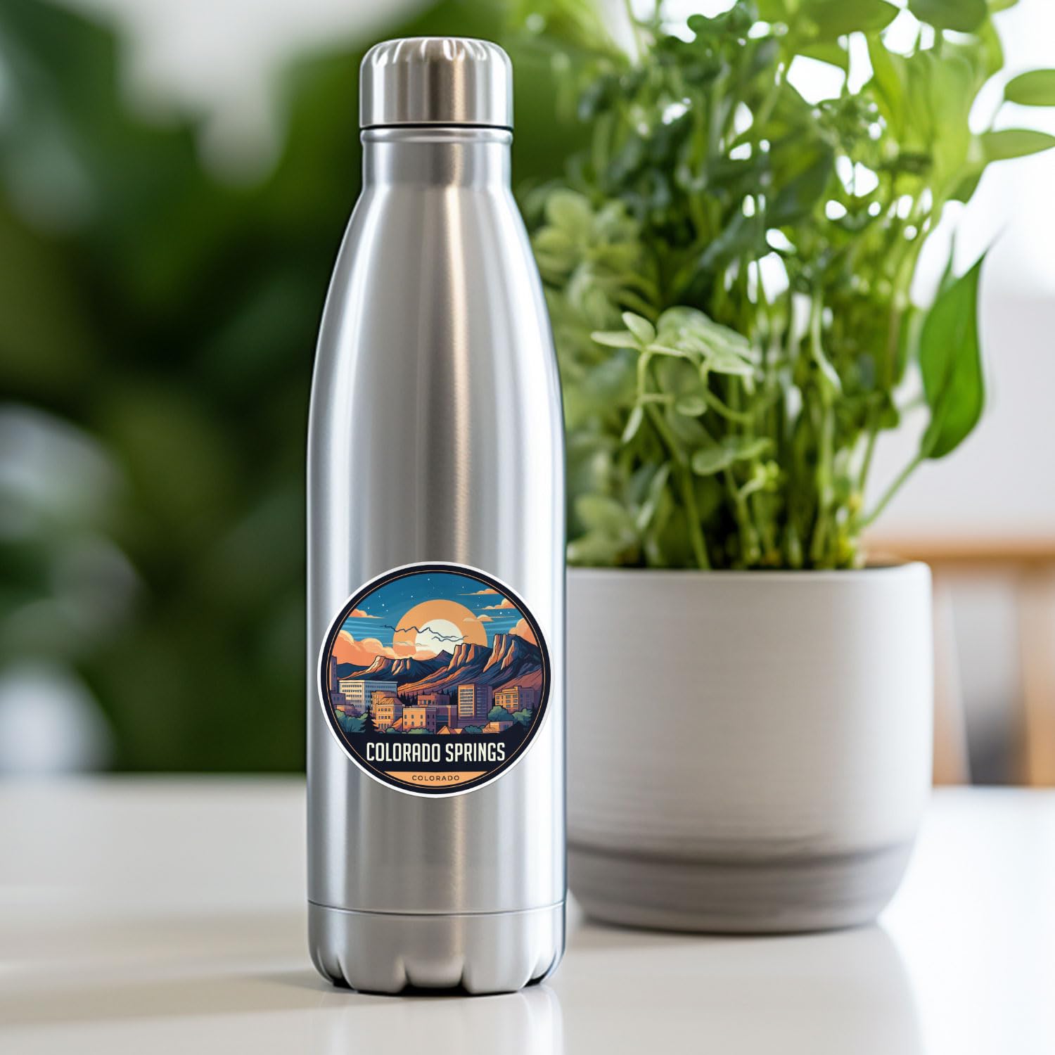 Colorado Springs City Sticker - Waterproof Vinyl Decal for Car Bumper, Laptop, Water Bottle, Wall, and Window, Size - 5'' Longer
