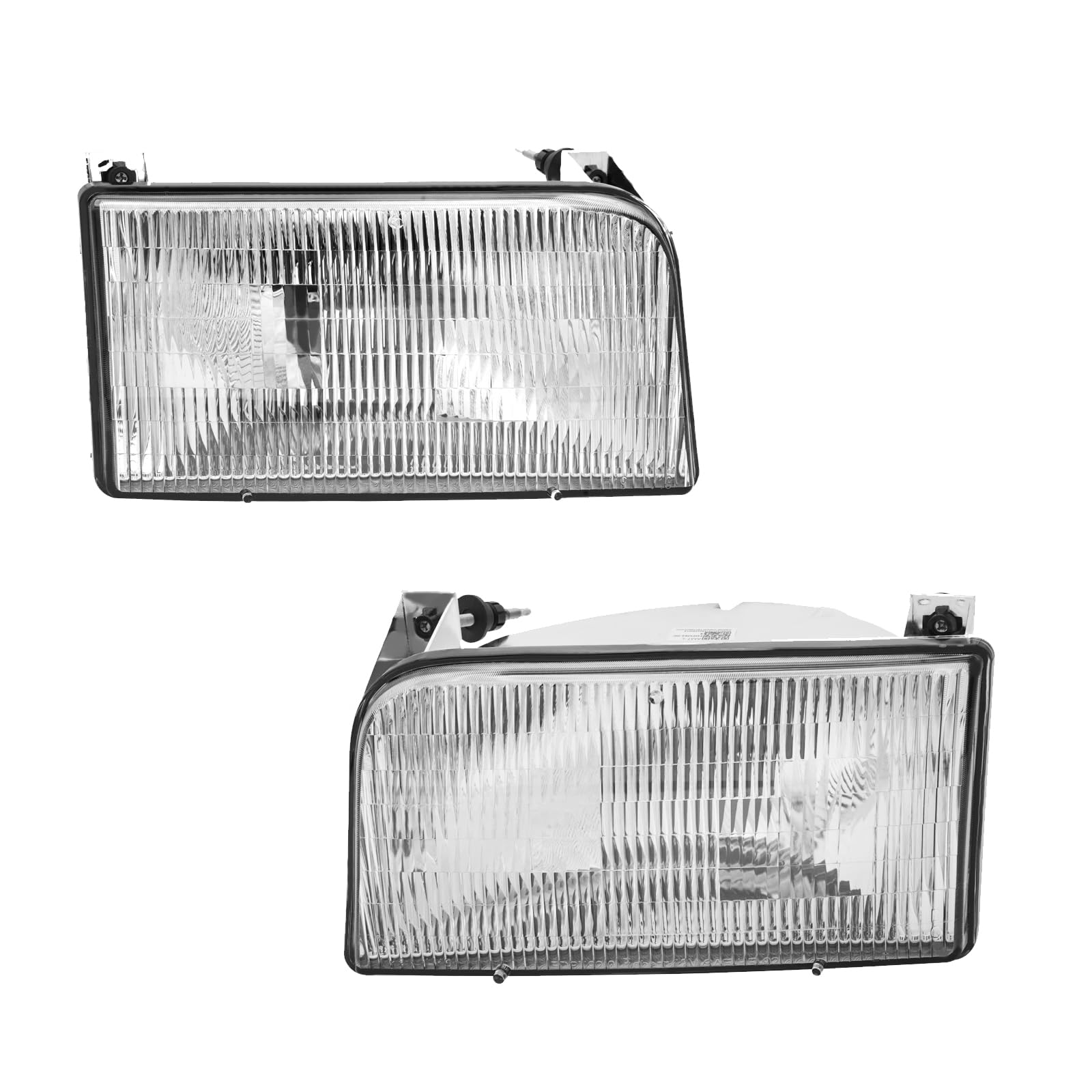PM Auto Headlights Assembly Replacement for 1992-1996 Ford F-150 With bulb Halogen Headlight Assembly Pair Faros Delanteros