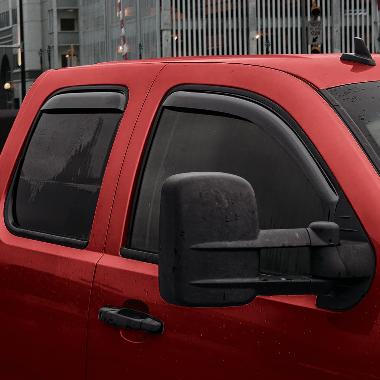 Voron Glass In-Channel Extra Durable Rain Guards For Trucks Chevrolet (Chevy) Silverado 2007-2013 Extended Cab, Window Deflector