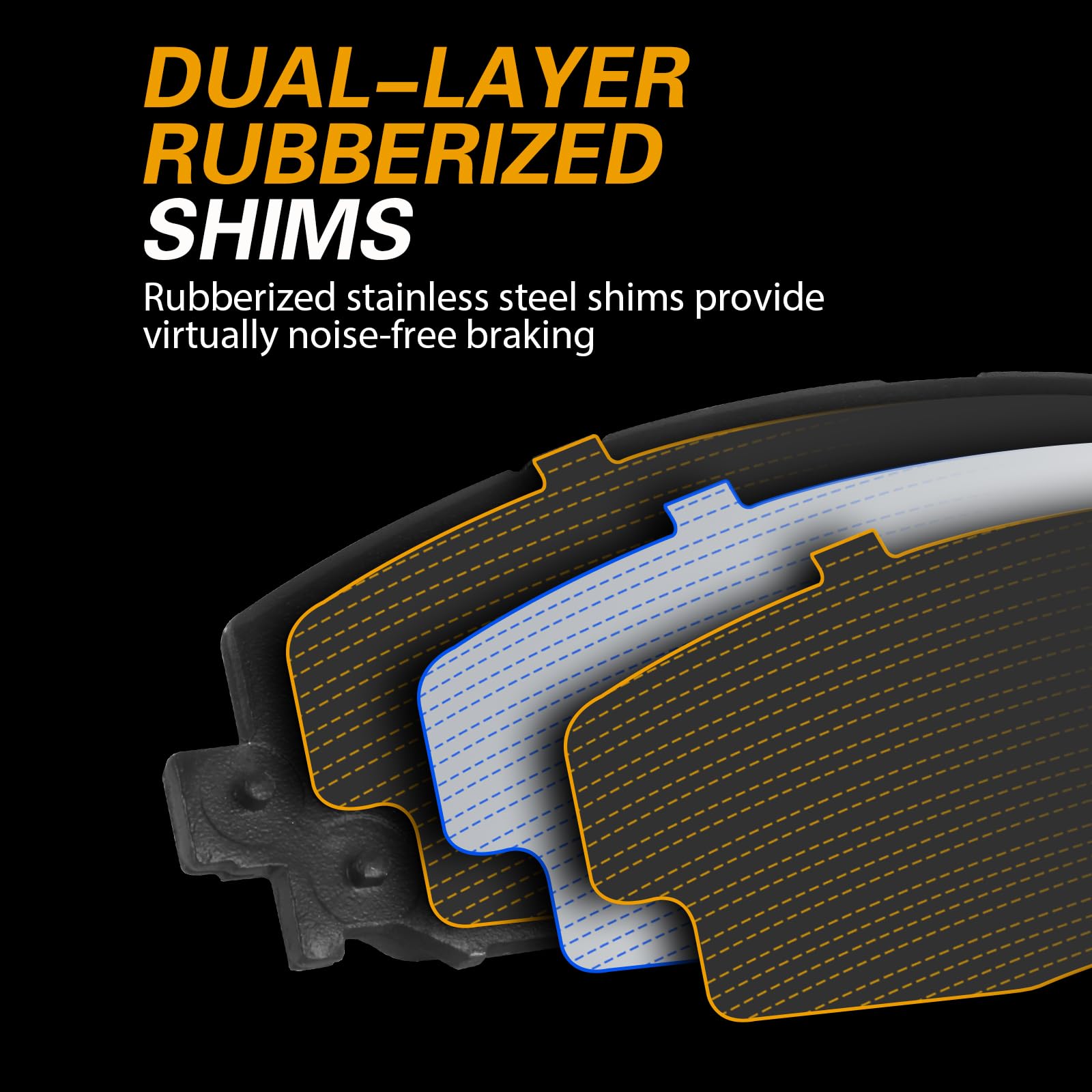 Weize Rear Carbon Fiber Ceramic Brake Pads, Truck And Tow Brake Pads Set With Hardware D1691, Replacement For Ford F-250 Super D