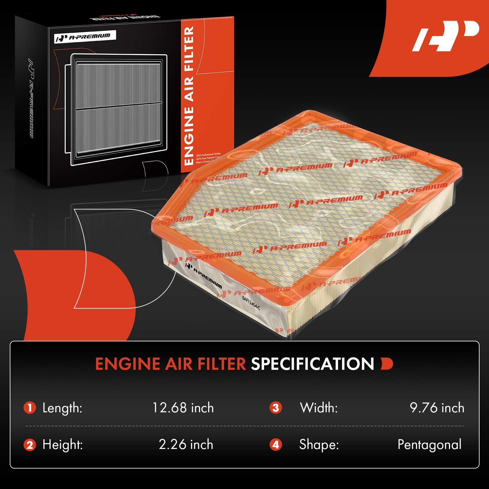 A-Premium Engine Air Filter Compatible With Cadillac Escalade Esv & Chevrolet Silverado 1500, Suburban, Tahoe & Gmc Sierra 1500,