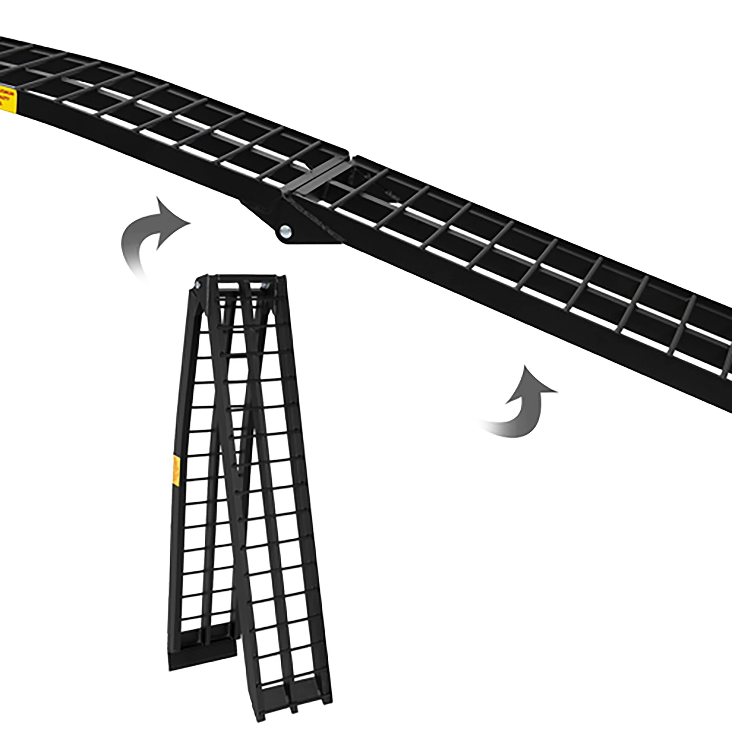 TRIBLE SIX Heavy Duty Aluminum Loading Ramps 10 ft for Lawnmower, ATV, Pickup Truck - Black, 2Pcs, Lightweight 45lb
