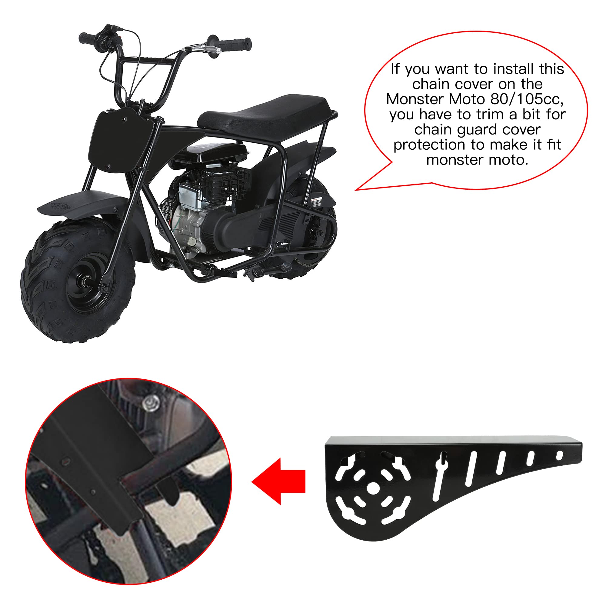 GREHUA Upgrade Chain Guard Cover for Predator 196cc 212cc 6.5hp 7.0hp Coleman CT200U CT100U CC100X Baja Doodlebug DB30 Motovox M