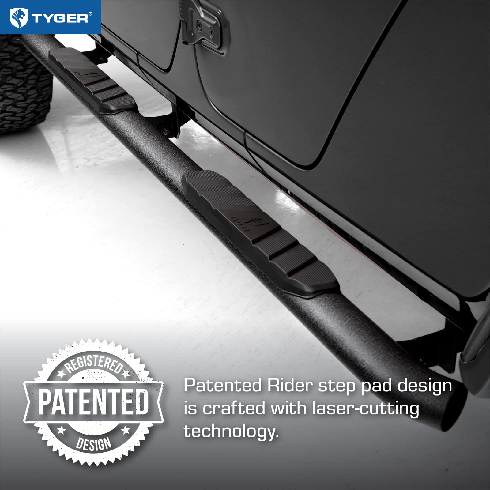 Tyger Auto 3.5'' Rider Running Boards Compatible With 2020-2025 Jeep Gladiator Jt | Tg-Ss2J35198 | Side Step Rail Nerf Bars