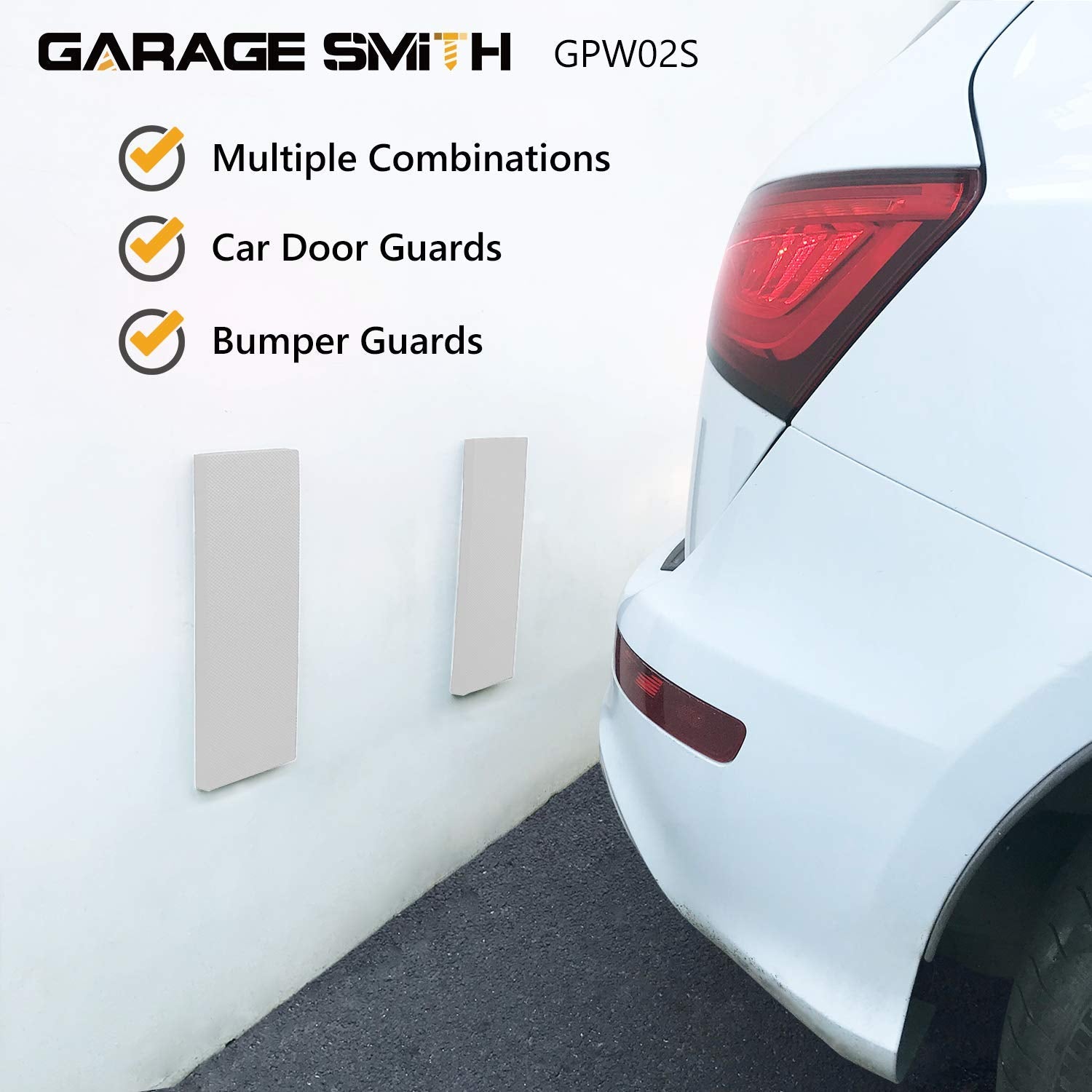 Ampulla Garage Smith Garage Wall Protector Car Door Protectors, Designed In Germany (4-Pack White)