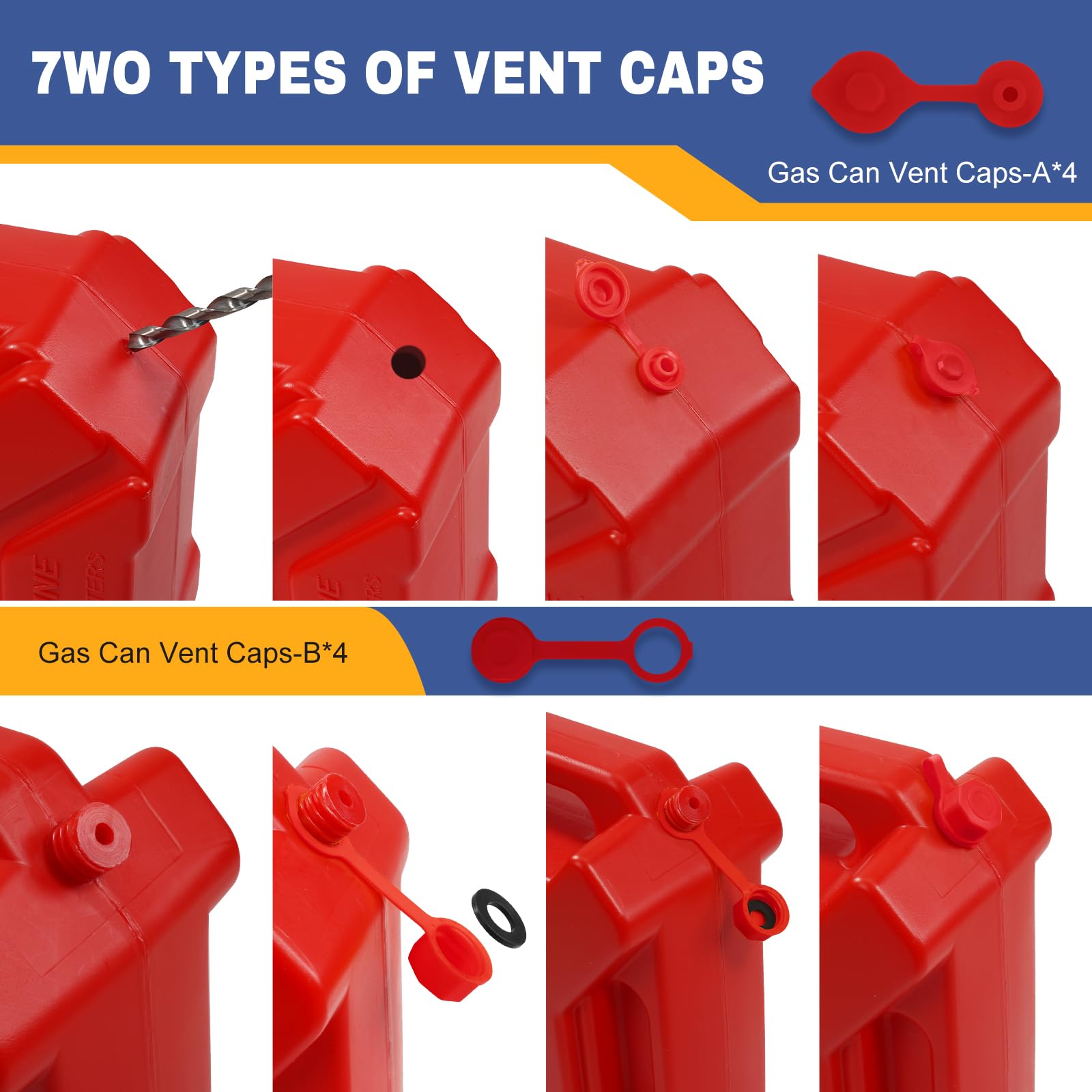33 Pcs Gas Can Nozzle Replacement,Gas Can Spouts Fits 5 Gallon Gasoline Cans, With Flexible Nozzles, Screw Collar Caps, Thicker