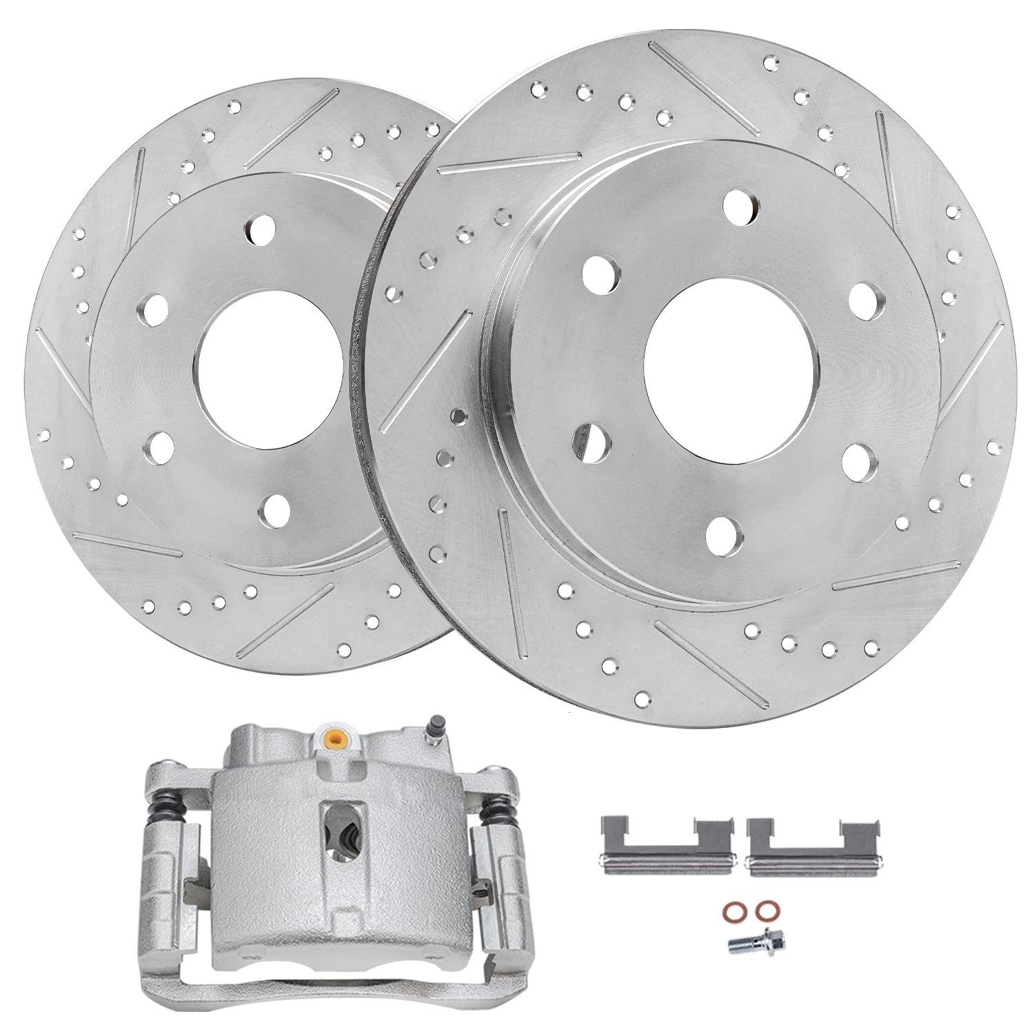 Detroit Axle - Front Brake Kit for Silverado Sierra Suburban Savana Yukon XL 1500 Chevy GMC Cadillac Escalade, 12'' inch Drilled
