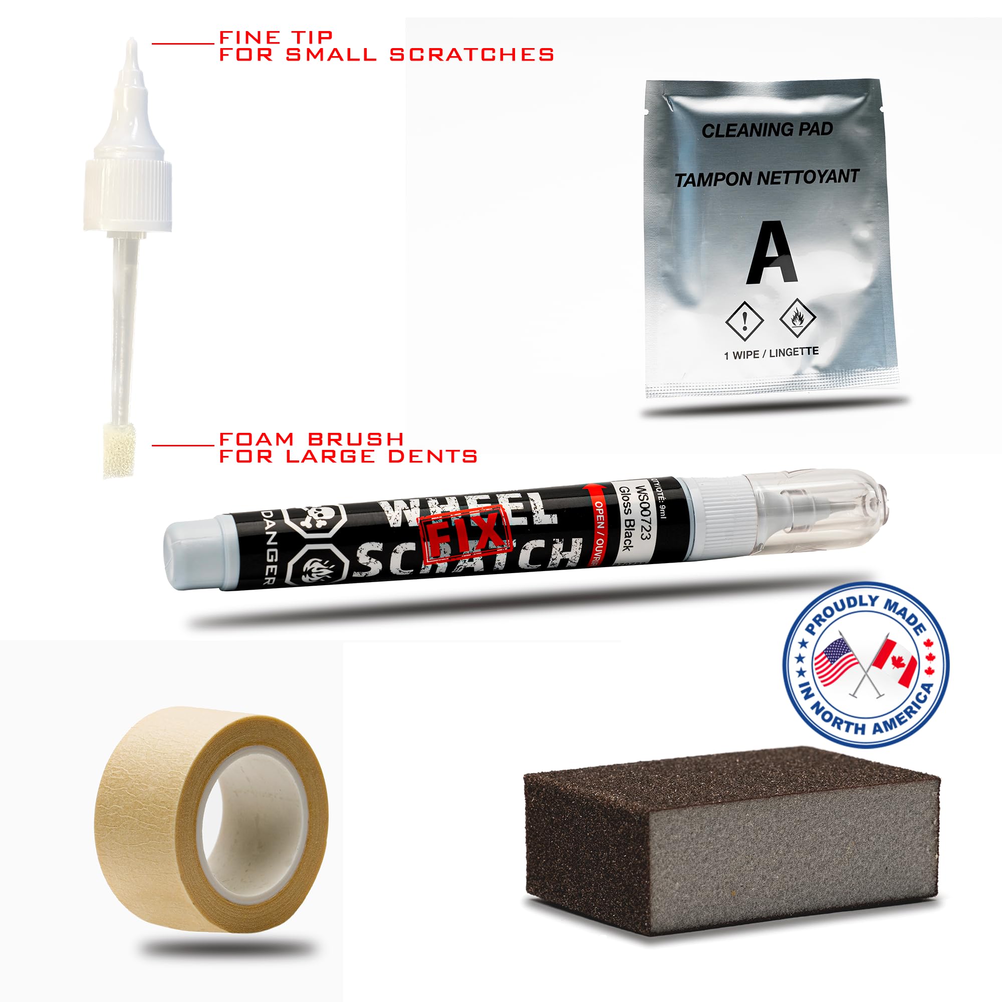 Wheel Scratch Fix Wheel Touch Up Kit - Light Silver Rim Paint Pen, 1 Count, Model WS00XXX