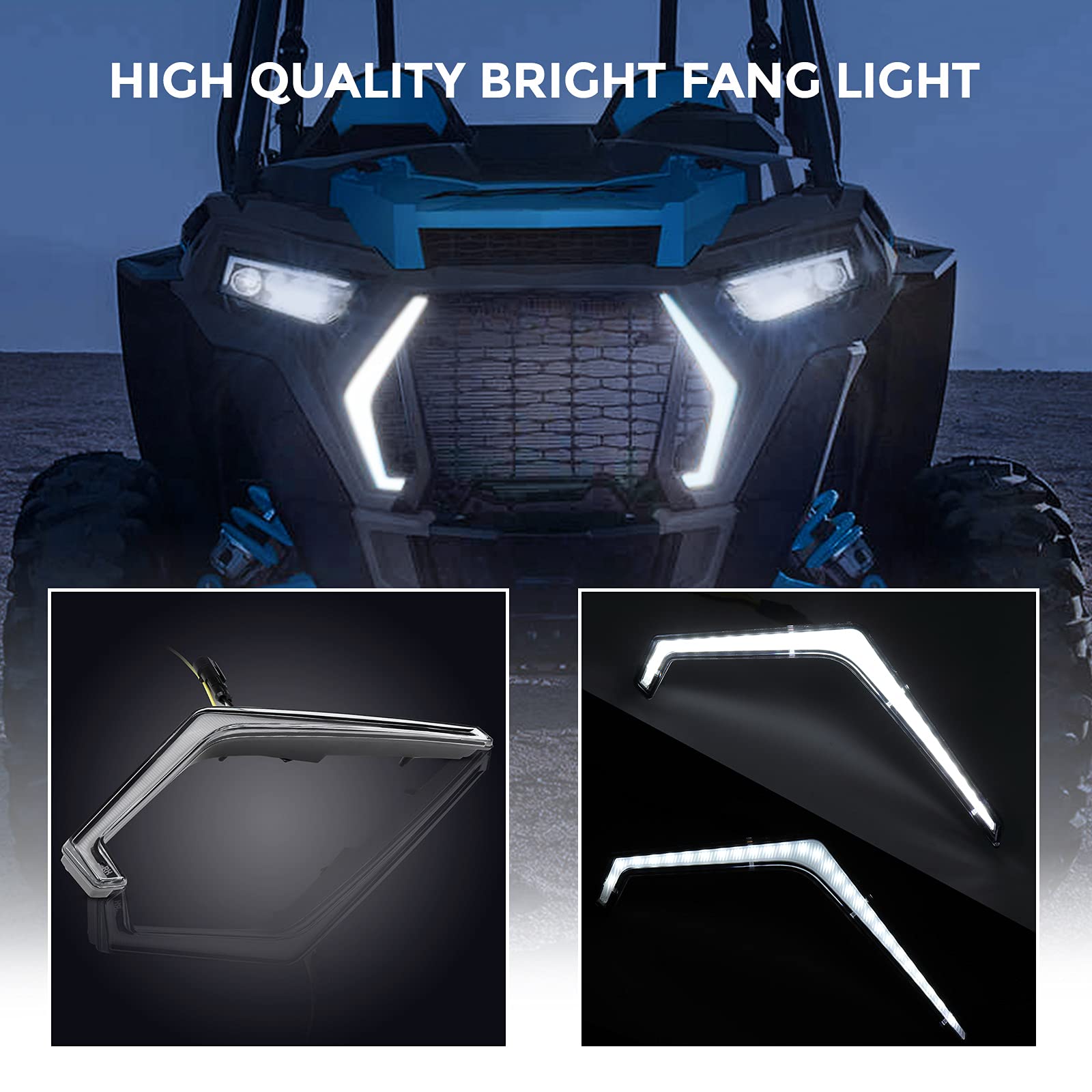 KEMIMOTO Fang Lights Compatible with Polaris RZR 1000 XP XP4 Turbo S 2023 2022 2021-2019 Accessories # 2884871 IP67 Waterproof L