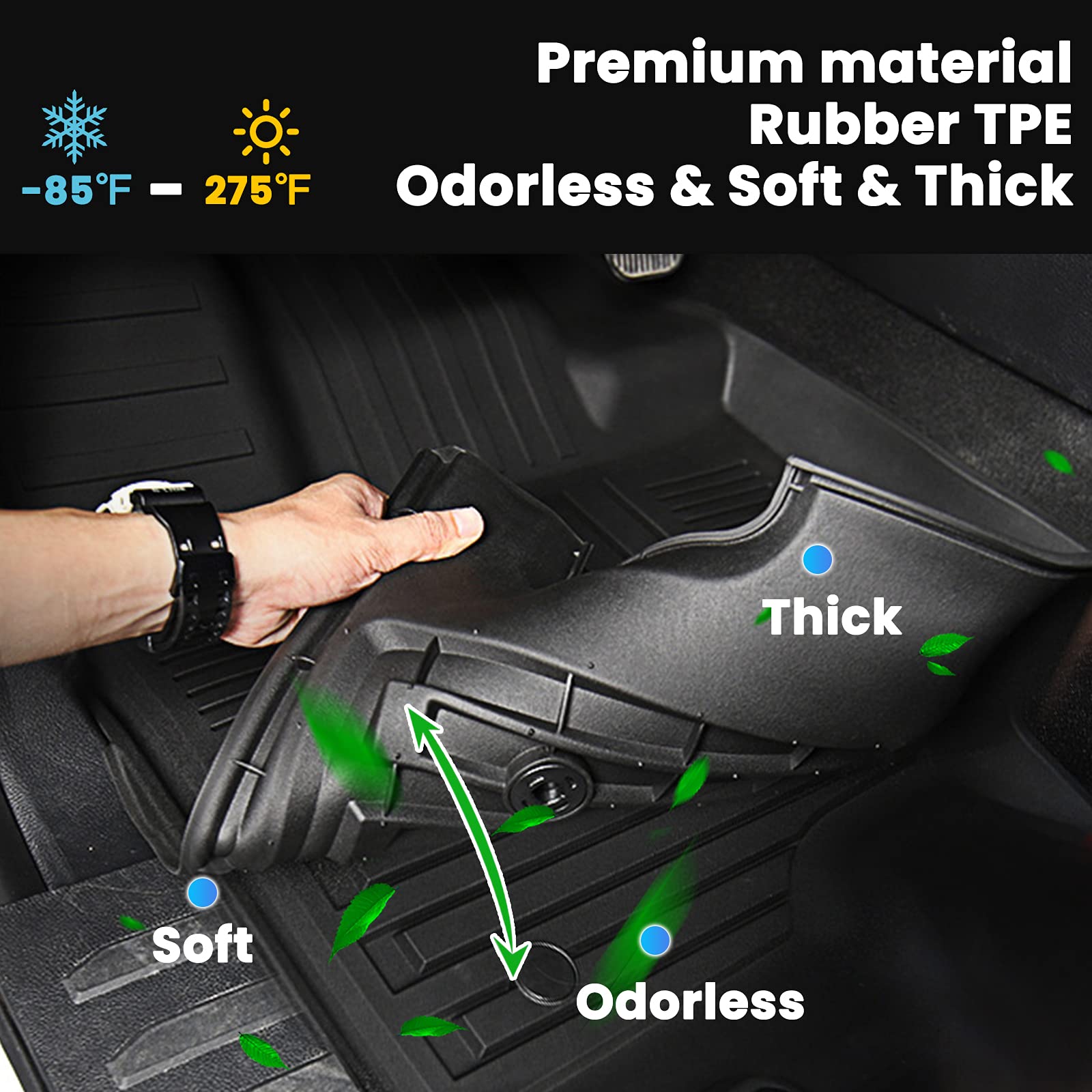 Auxko All Weather Floor Mats Fits For Honda Cr-V 2023 2024 2025 (Include Hybrid) Tpe Rubber Liners Accessory For Honda Crv 2023