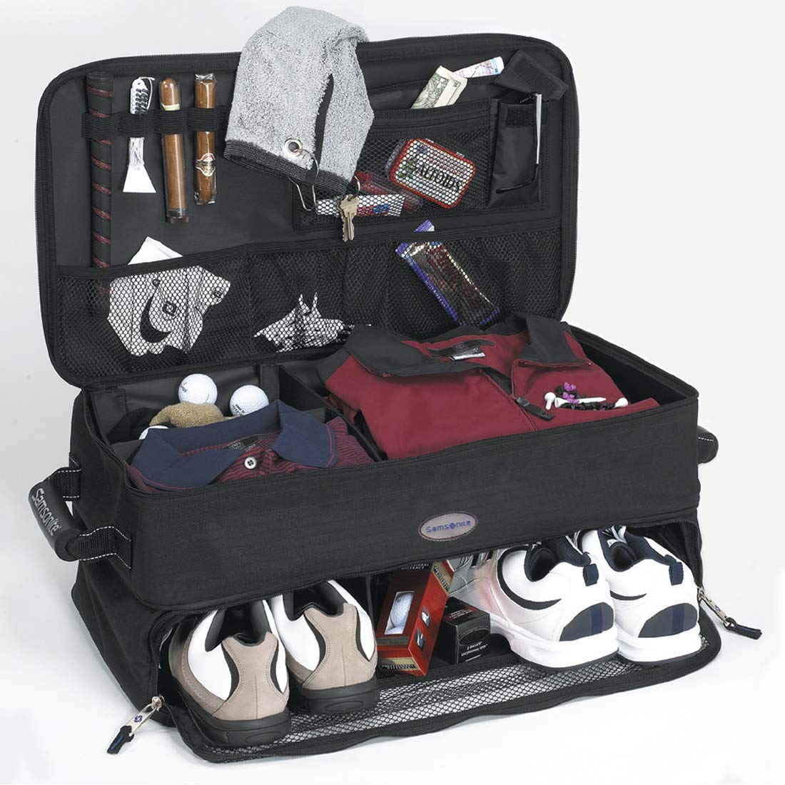 Samsonite Expanding Golf Trunk Locker Organizer - One Size, Polyester, Berry Color, Model 615