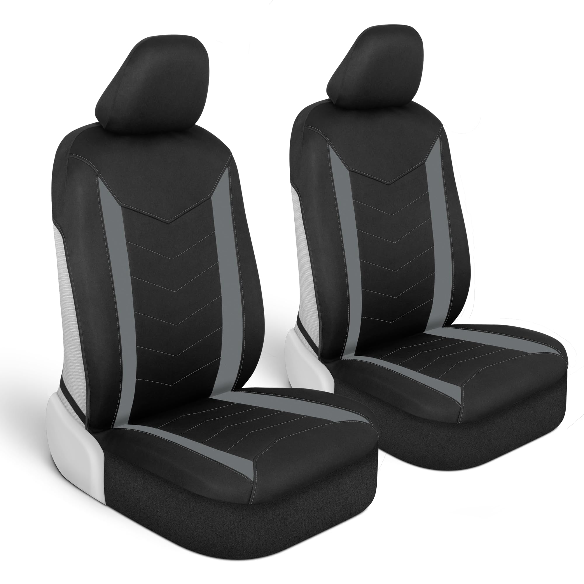 Motor Trend Spillguard 2 Gray Seat Covers For Cars & Seat Covers For Trucks - Neoprene Lining Waterproof Car Seat Covers Front S