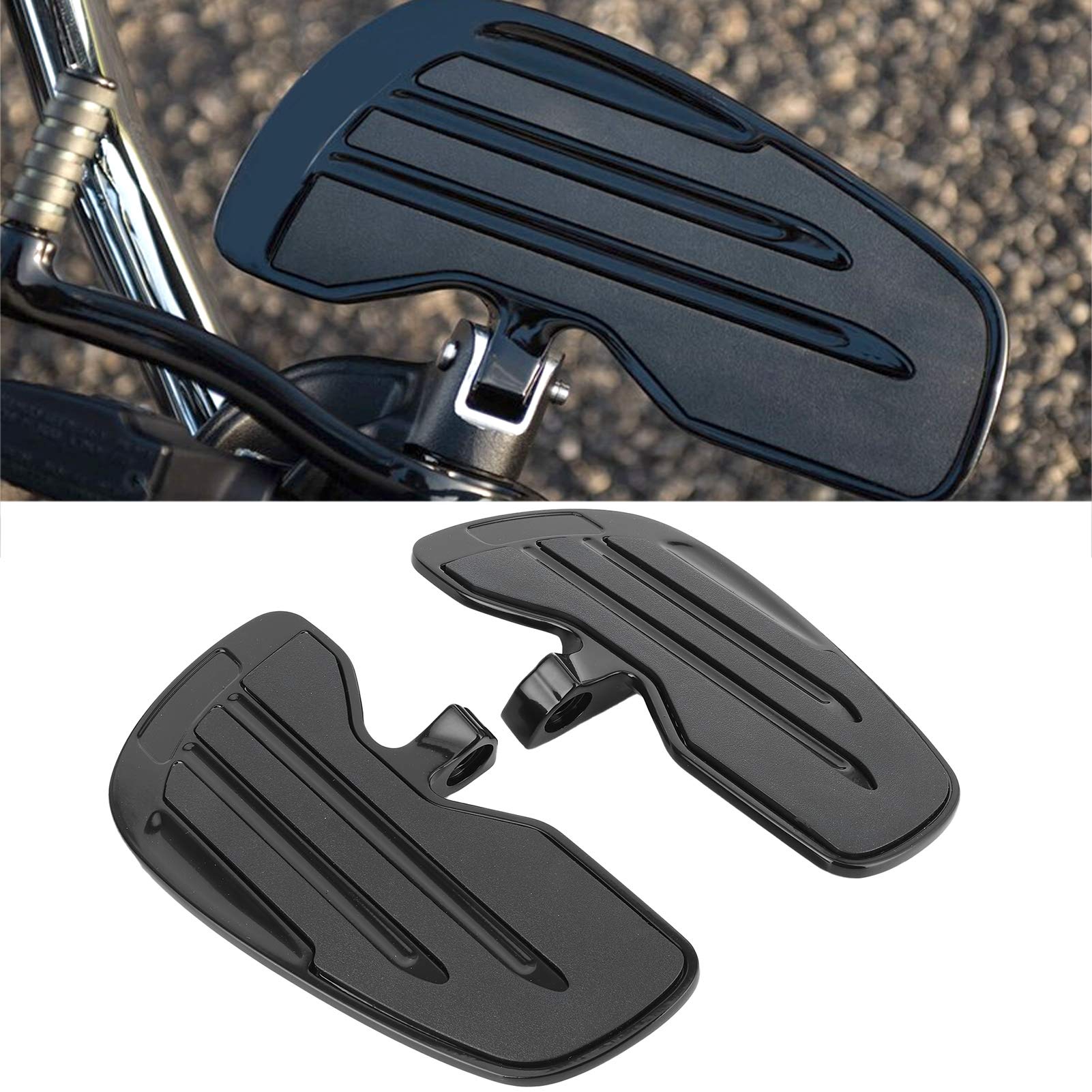Motorcycle Footpeg, Aluminum Motorcycle Front Floorboards Motorcycle Foot Pegs For Indian 2015-2021/For Sixty 2016-2021/For Bobber 2018-2021 (Black)