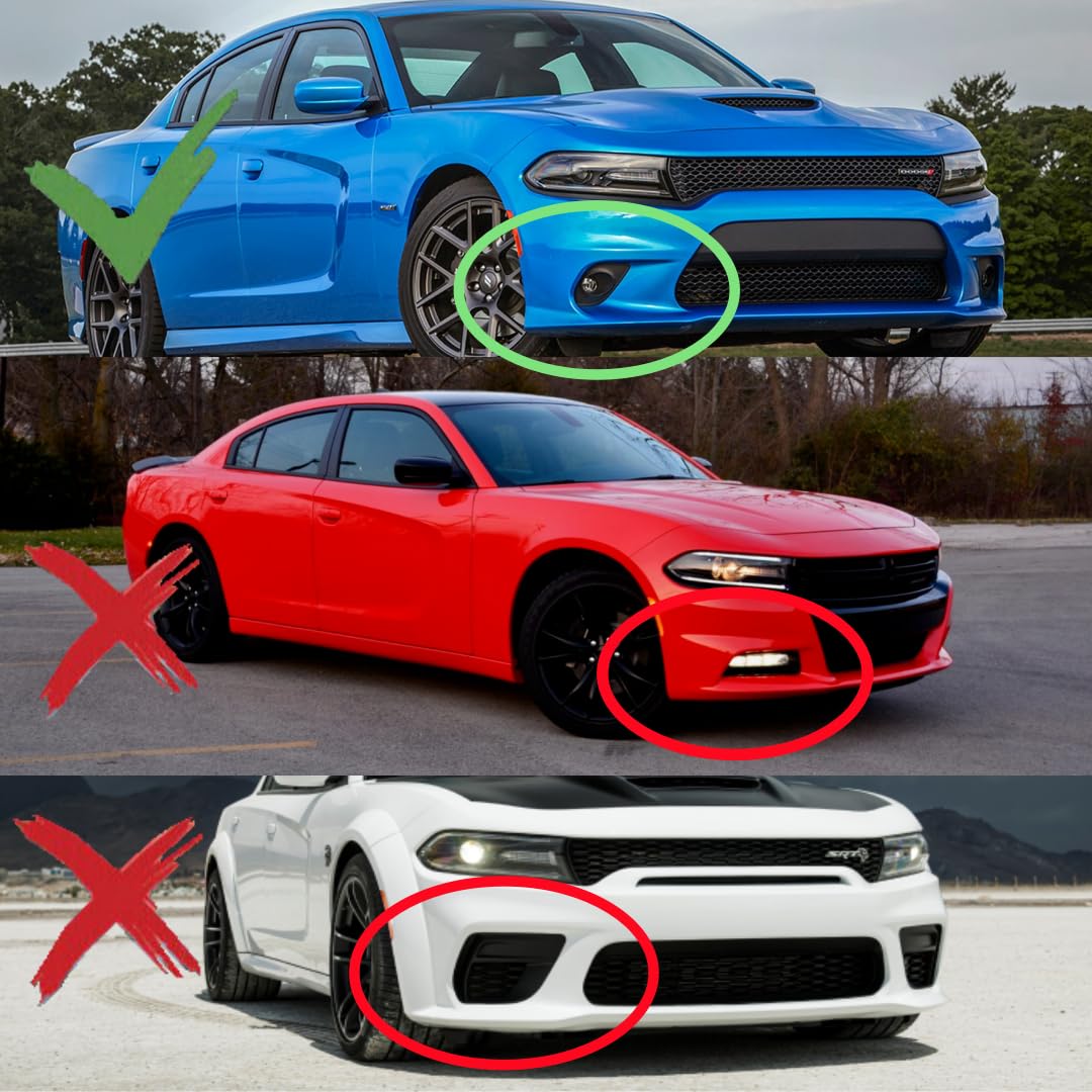 NeespoC Bumper Lip Splitter Spoiler for Dodge Charger SRT/RT 2015-2023, Gloss Black, ABS Plastic Body Kit