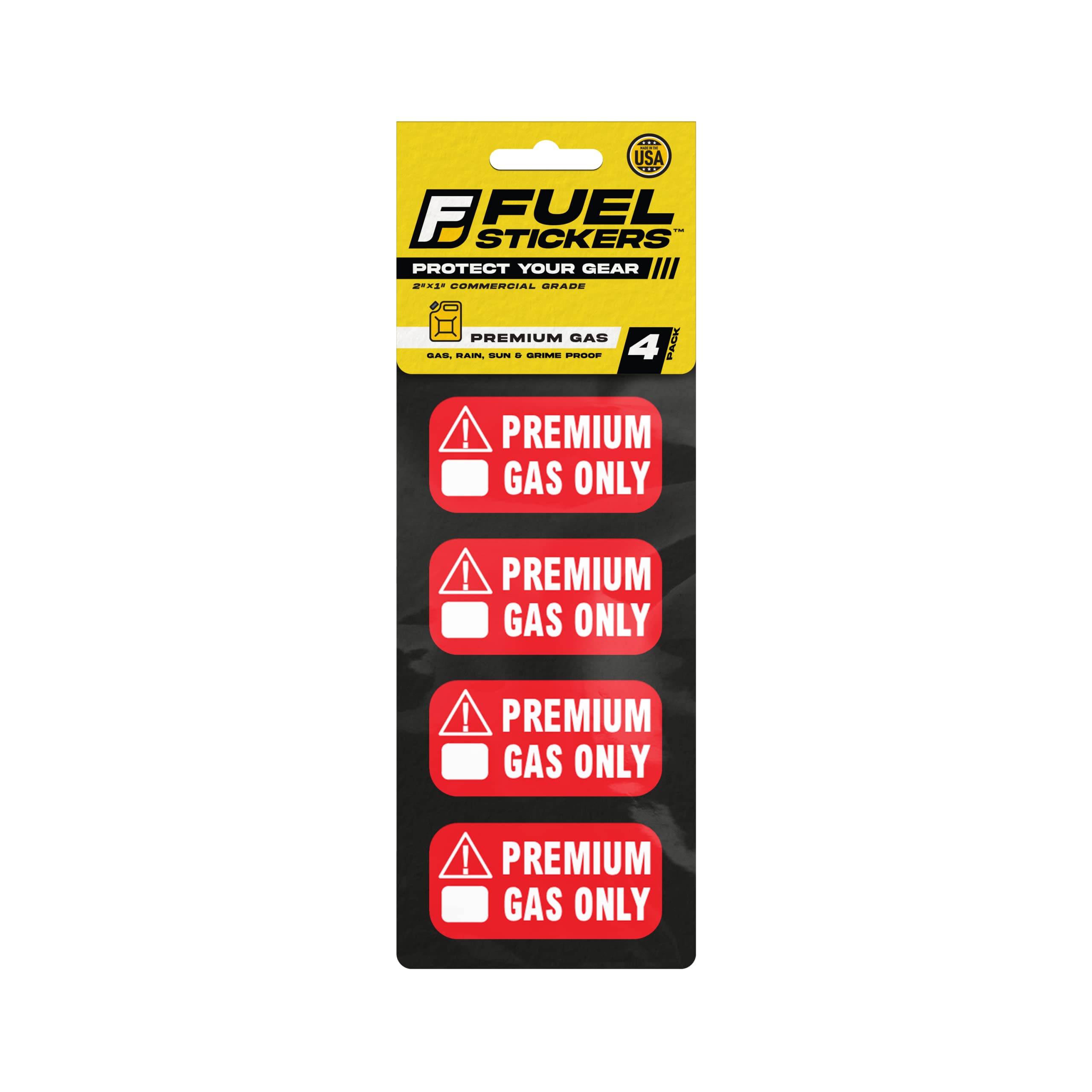 Premium Gas Only Sticker, High Octane Labels 91, 93 Stickers For Atvs, Sports And Race Cars - Weather Proof, Extreme Stick, Comm