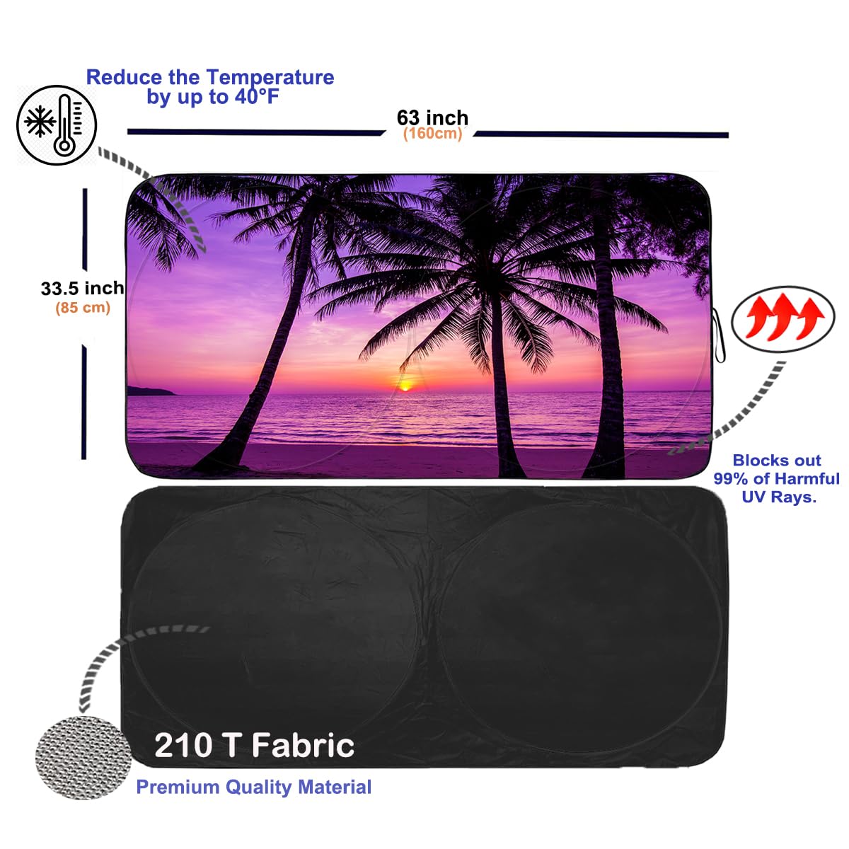 Gven Car Windshield Sun Shade Foldable Cute Sun Windshield Shade For Car Uv Protecion Heat Reduction Funny Car Cooling For Summe