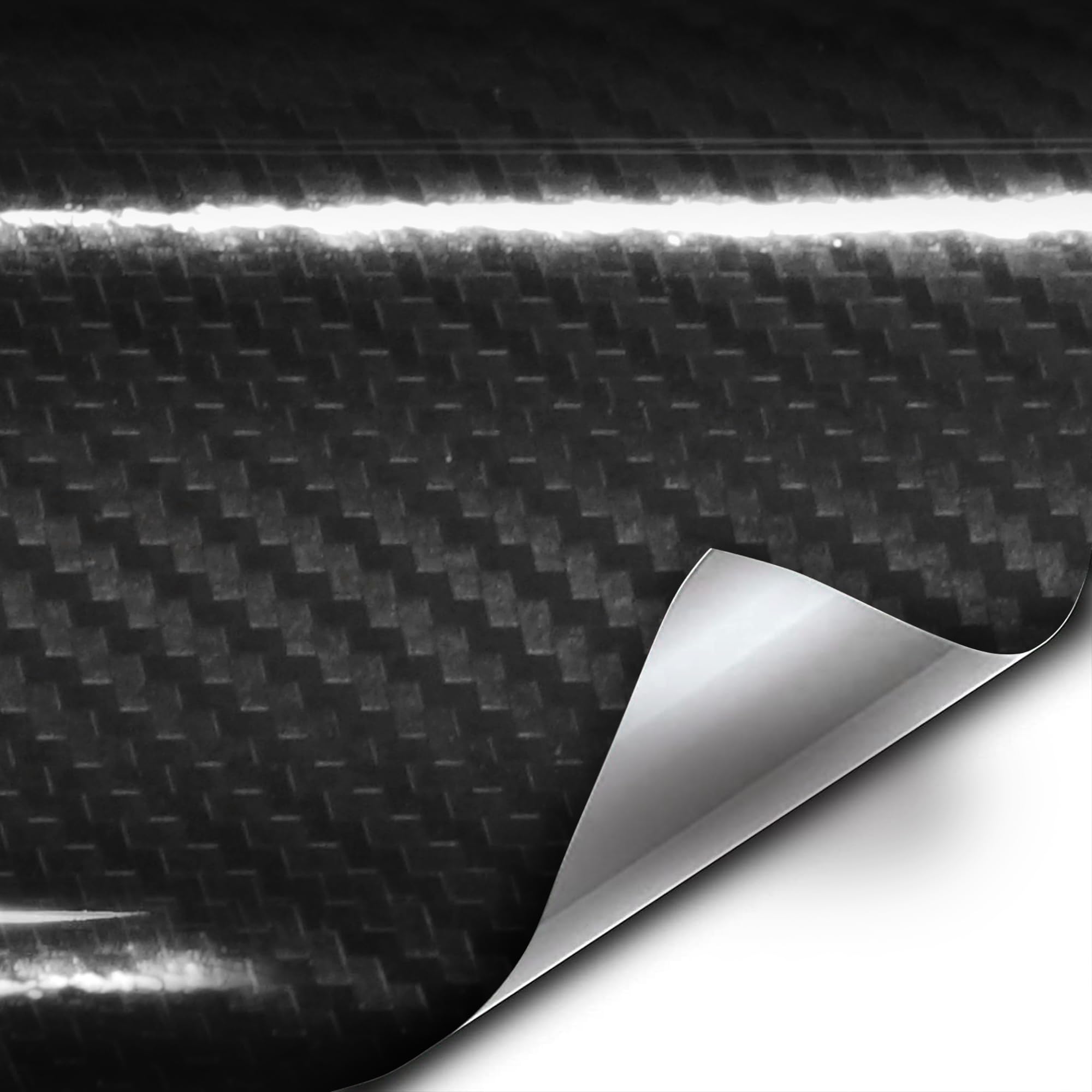 Vvivid High Gloss Epoxy Black Carbon Fiber Vinyl Detailing Wrap Tape Diy Roll (0.5'' X 20Ft)