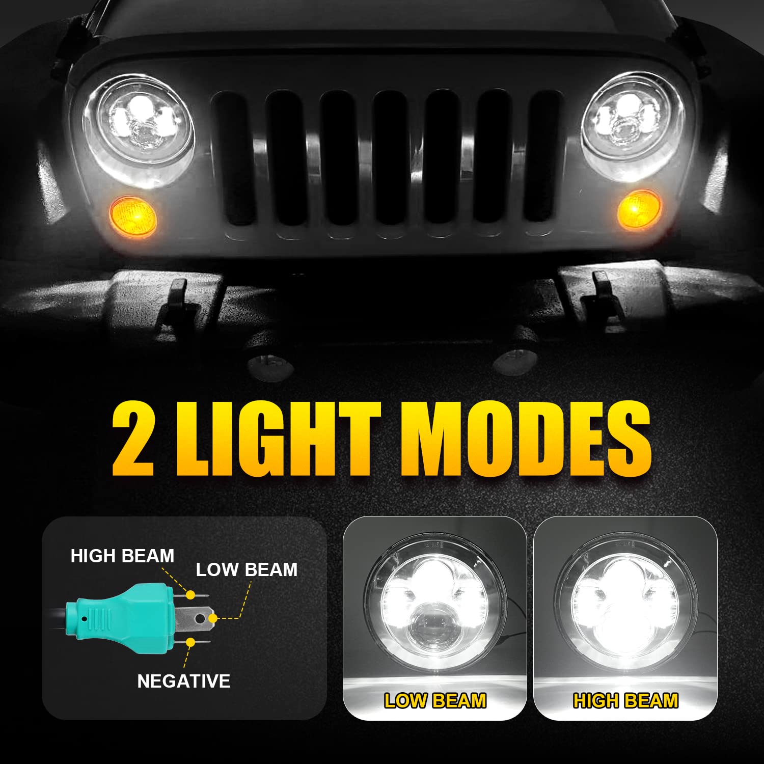 Lx-Light 1000% Bright 7 Inch Led Headlights Anti-Glare Round H6024 Led Headlight Compatible With Jeep Wrangler Jk Jku Tj Lj Chev