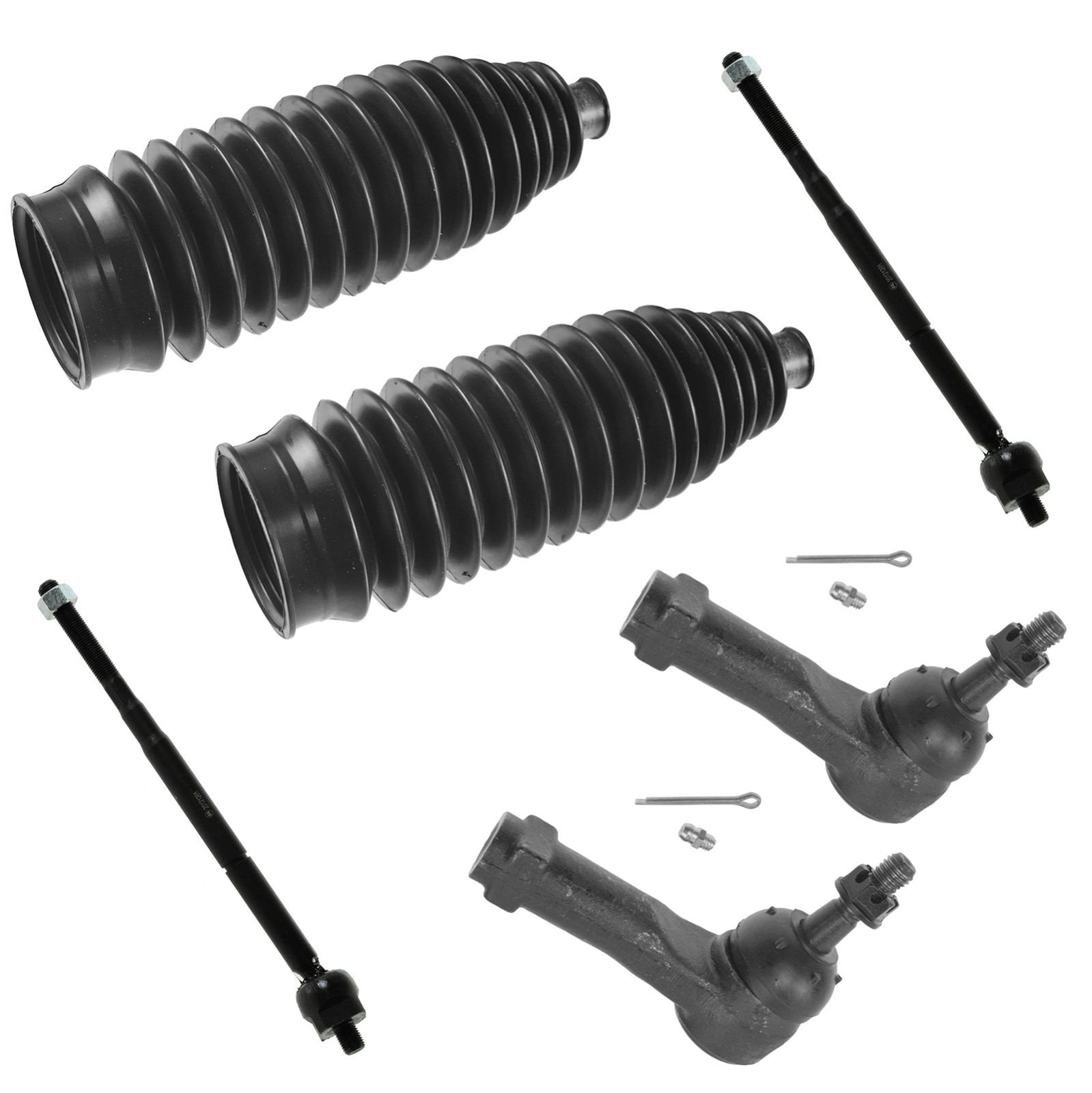 Trq Front Steering Kit Steering Rack & Pinion Bellow Tie Rod Compatible With 2005-2010 Chevrolet Cobalt 2007-2009 Pontiac G5 200