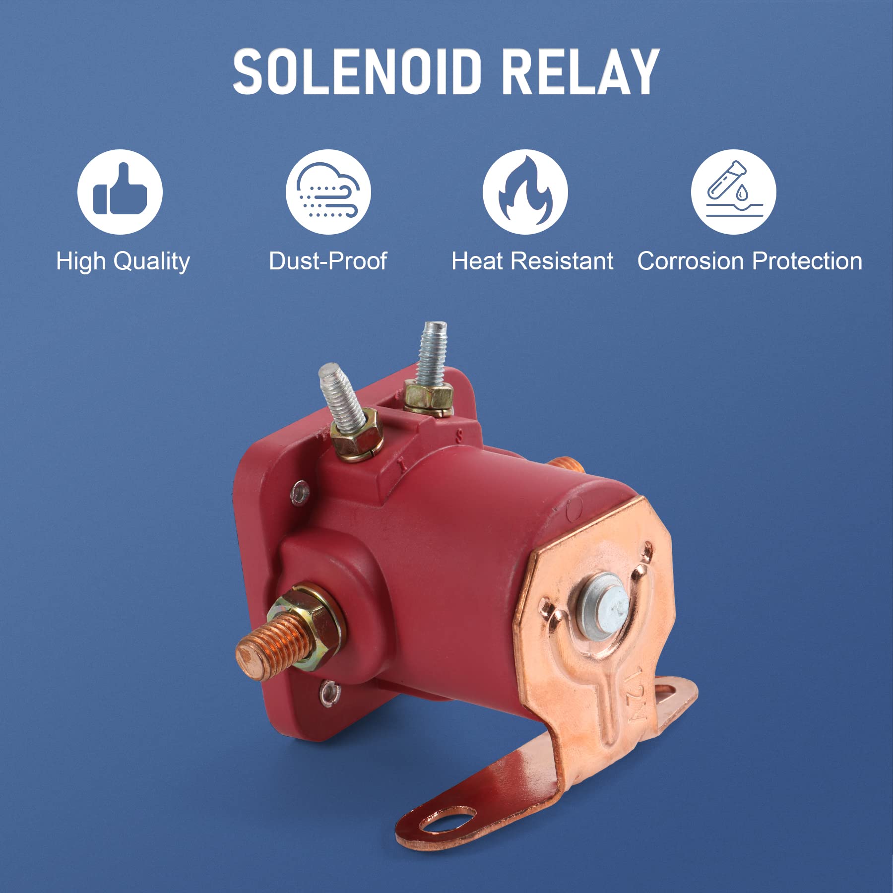 JDMSPEED New Red Solenoid Relay 12V Heavy Duty Replacement for Ford Starter Car Truck Replaces SW3, SNL135, B-6A-11450A, D2AF114