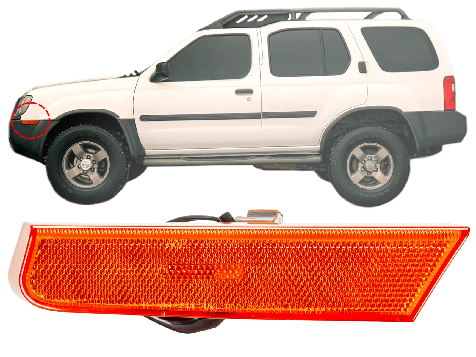Auto Parts Avenue APA Replacement for Front Side Marker Light 2002 2003 2004 Xterra with Bulb Driver Left Side 261857Z800 NI2550
