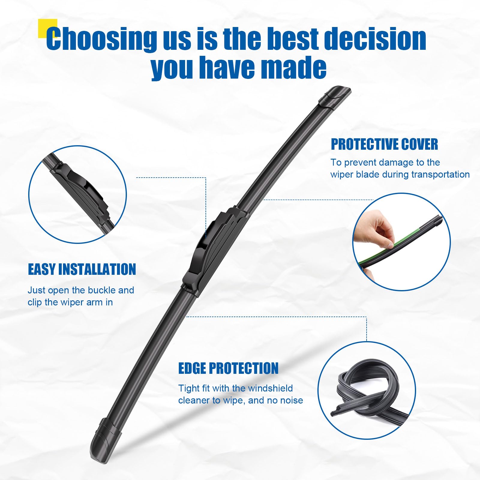Hrsno 26''+17'' Wipers Replacement For Honda Cr-V 2022-2017 Infiniti Qx60 2022-2014 Nissan Pathfinder 2020-2013 Rogue 2023-2015
