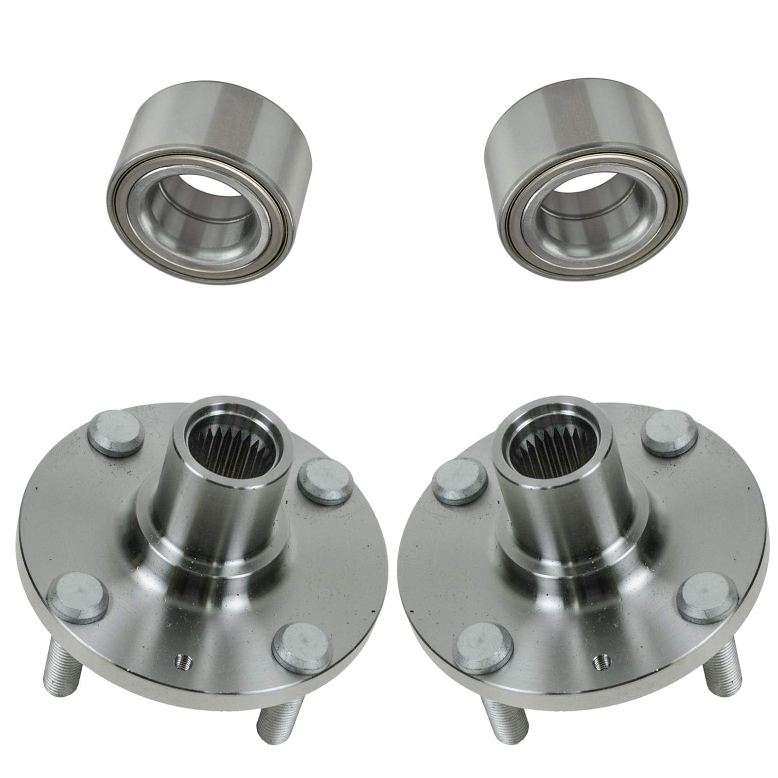 Trq Front Wheel Hub Bearings Assembly Set Compatible With 2000-2011 Hyundai Accent 2006-2011 Kia Rio Rio5