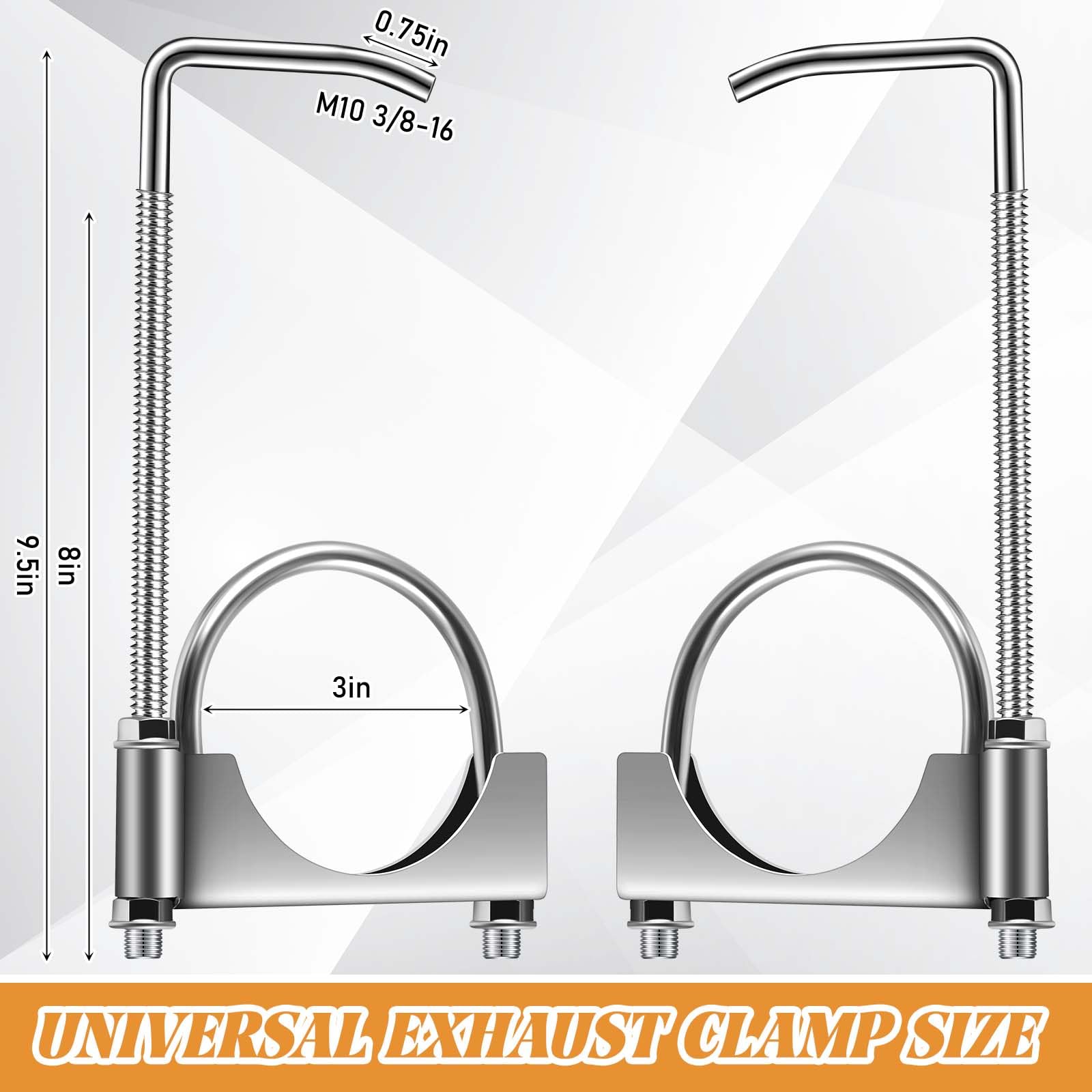 1 Pcs Exhaust Clamp with Hanger, Universal Exhaust Hangers (3 Inch)