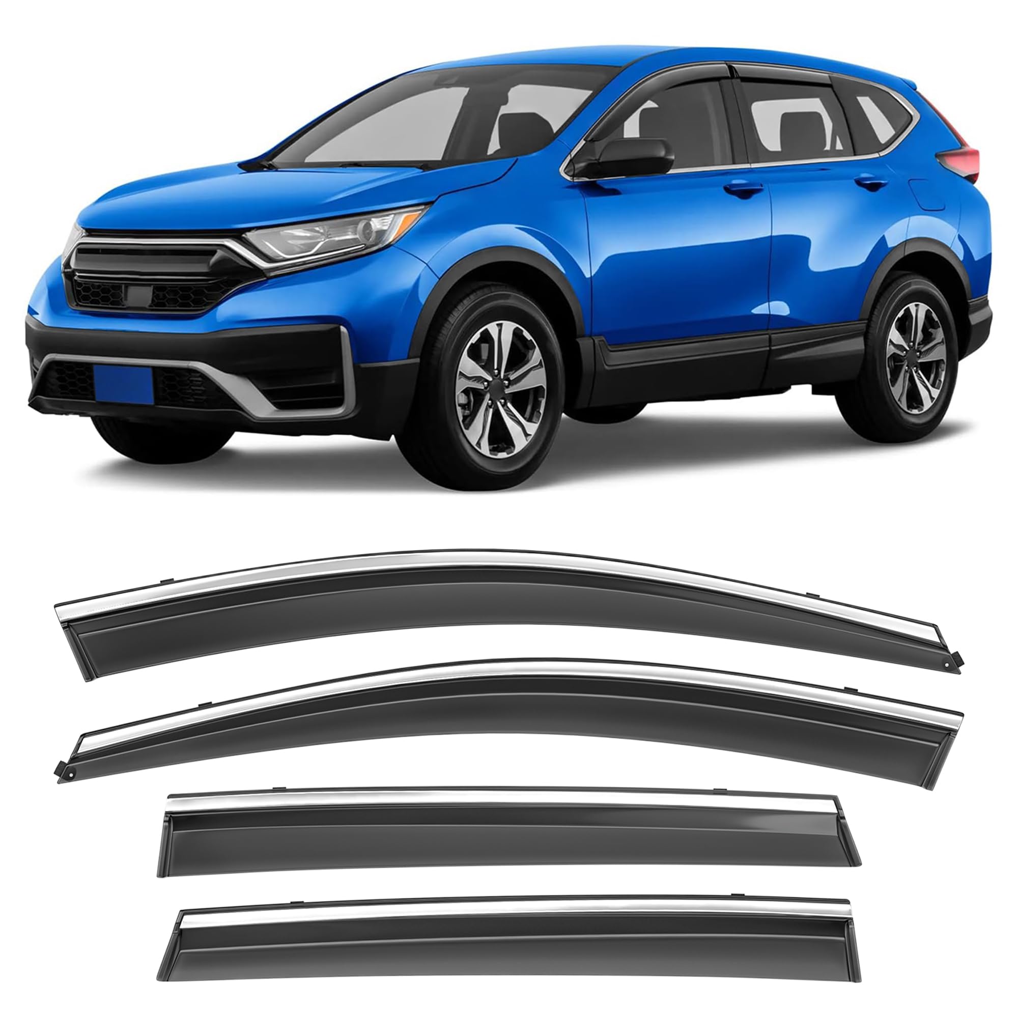 Hope You Ready Shatterproof Tape-On Window Rain Guards Fit For 2017-2022 Honda Cr-V (5Th Gen), Extra Durable Window Deflectors,