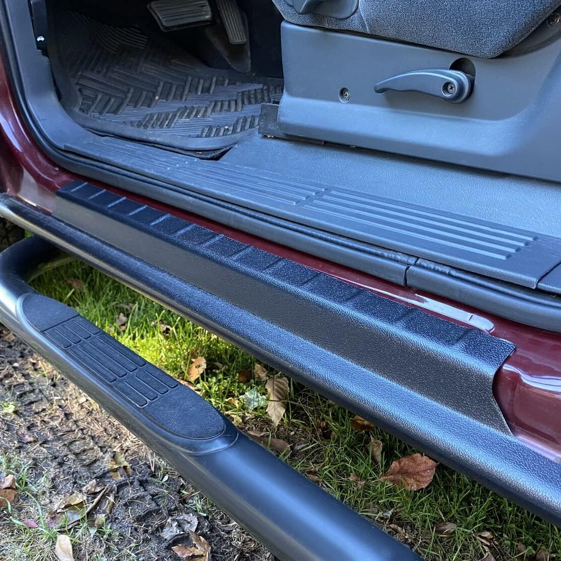 ECOTRIC Rocker Panel Guard Trail Armor for 1999-2007 Chevy Silverado/GMC Sierra, Medium, Black, Plastic, Model VC-LYAP-254-DK
