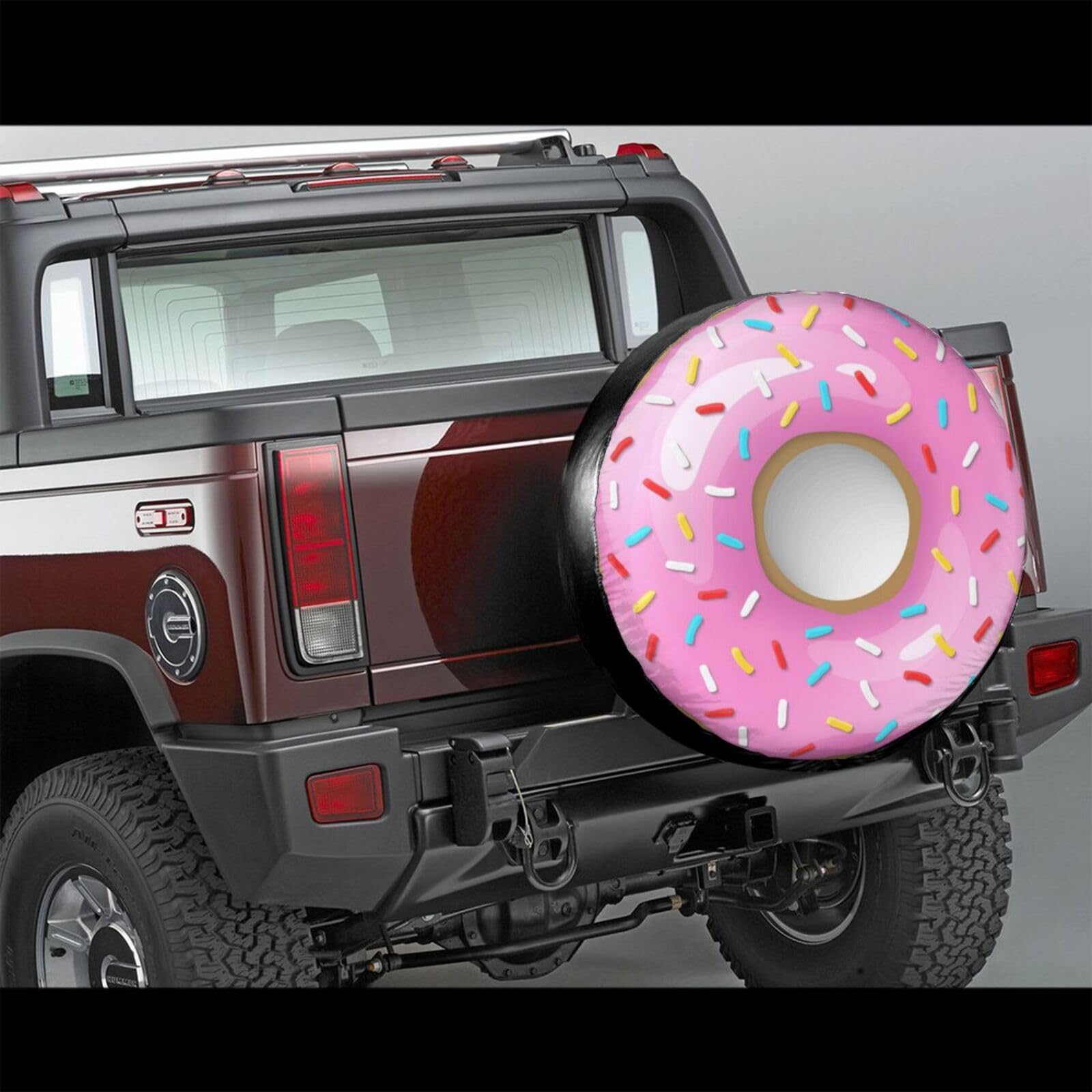 Funny Pink Donut Spare Tire Cover Doughnut Tire Wheel Covers Weatherproof Waterproof Wheel Tire Protector Dust-Proof Tyre Covers