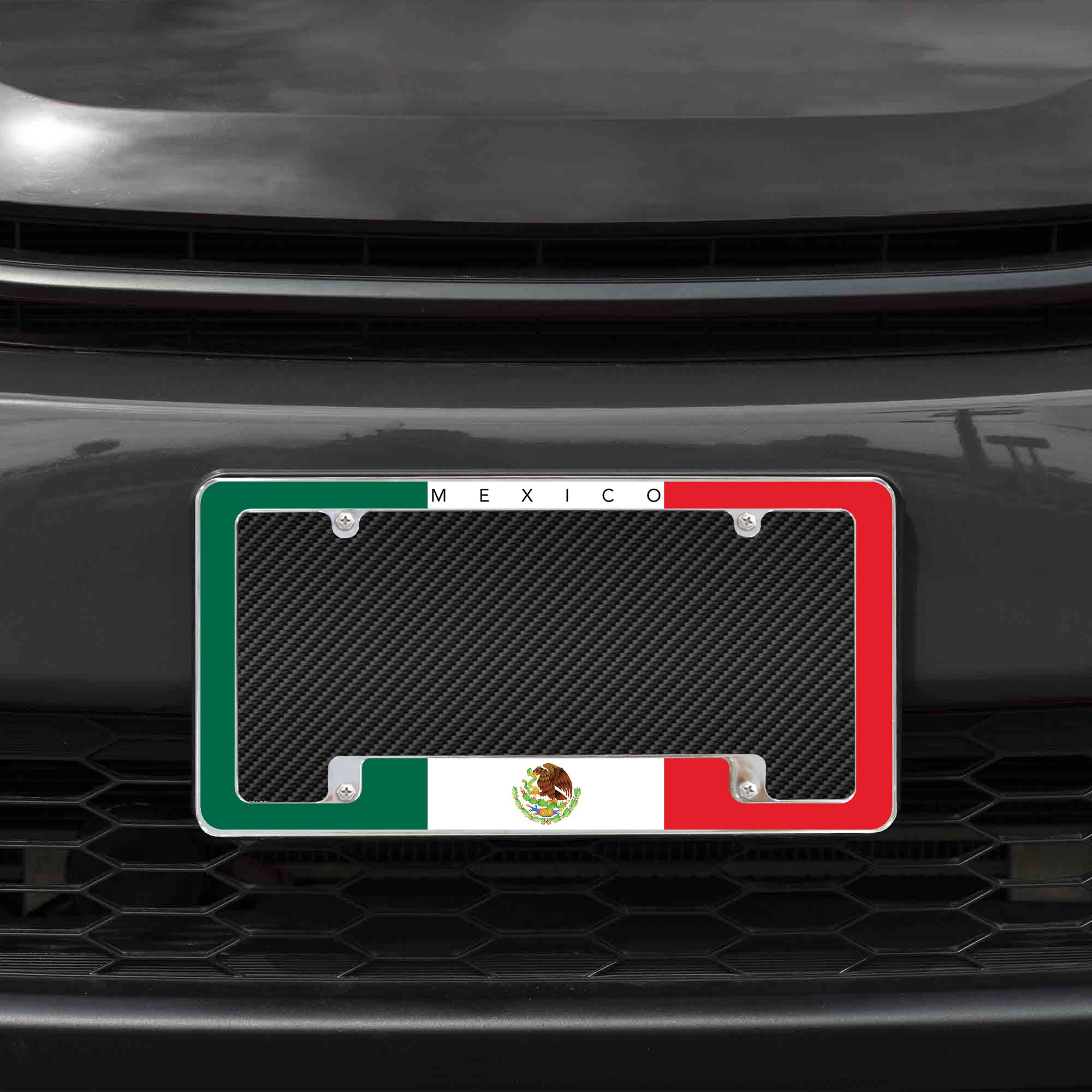 Rico Industries Mexico Flag All Over Automotive License Plate Frame for Car/Truck/SUV (12 x 6)