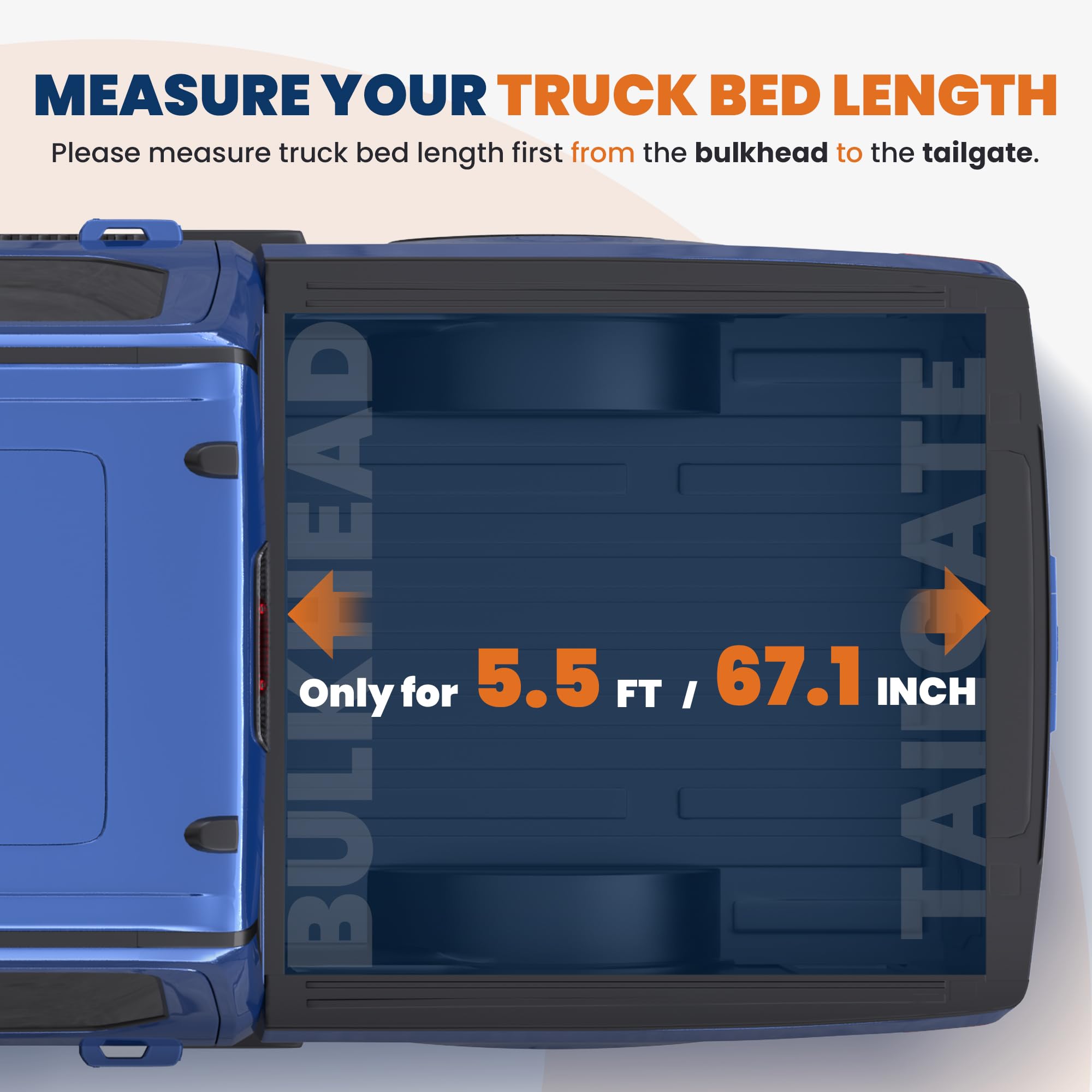 KUIPERAUTO Quad 4-Flip Tonneau Cover for 2015-2026 Ford F150, 5.5FT Vinyl, Model K102GB101, 67inch Styles