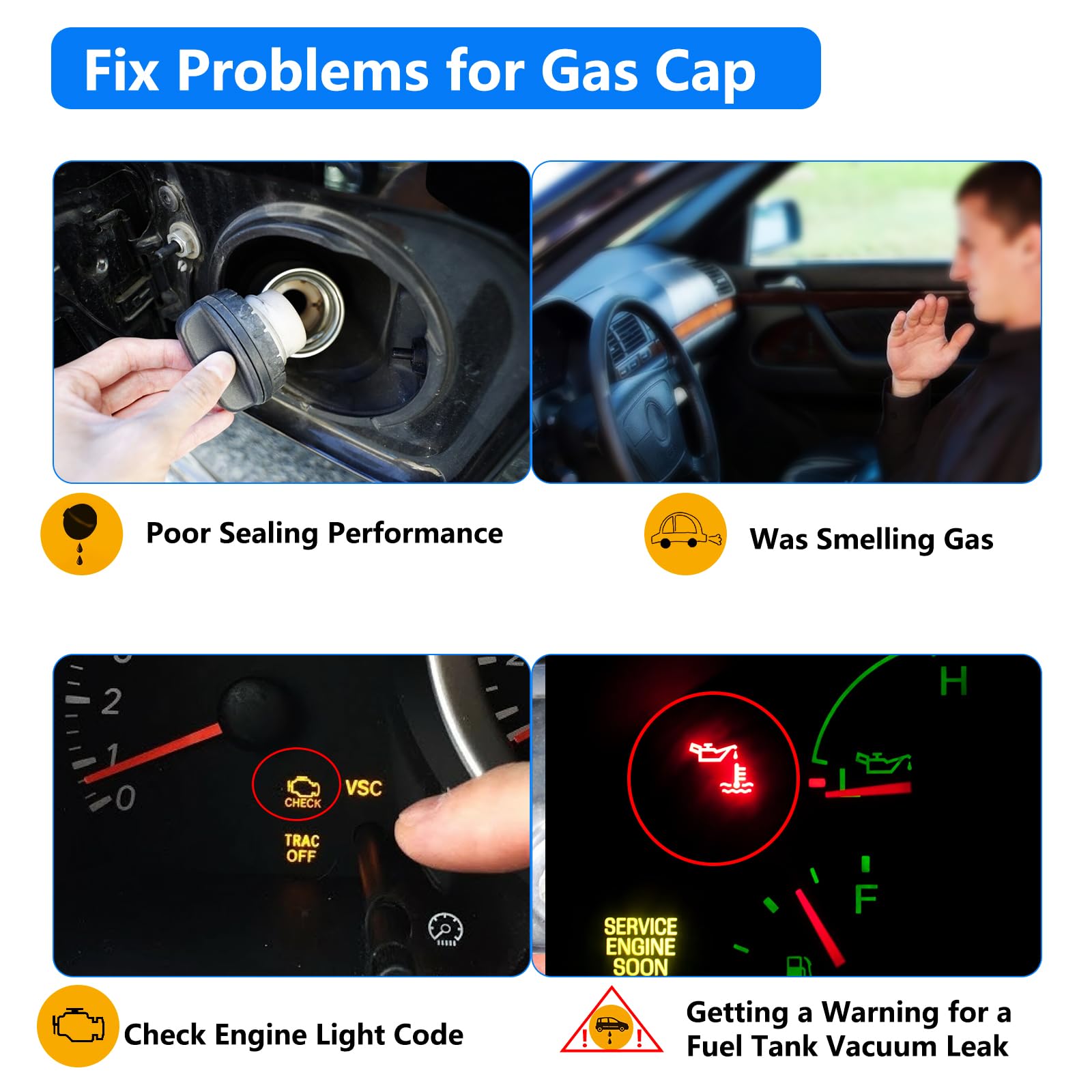 Gas Cap,Fuel Cap Replace 77300-53010 Compatible with 2000-2006 Toyota,2004-2006 Scion,2001-2006 Lexus,2001-2005 GS300 GS430 IS30