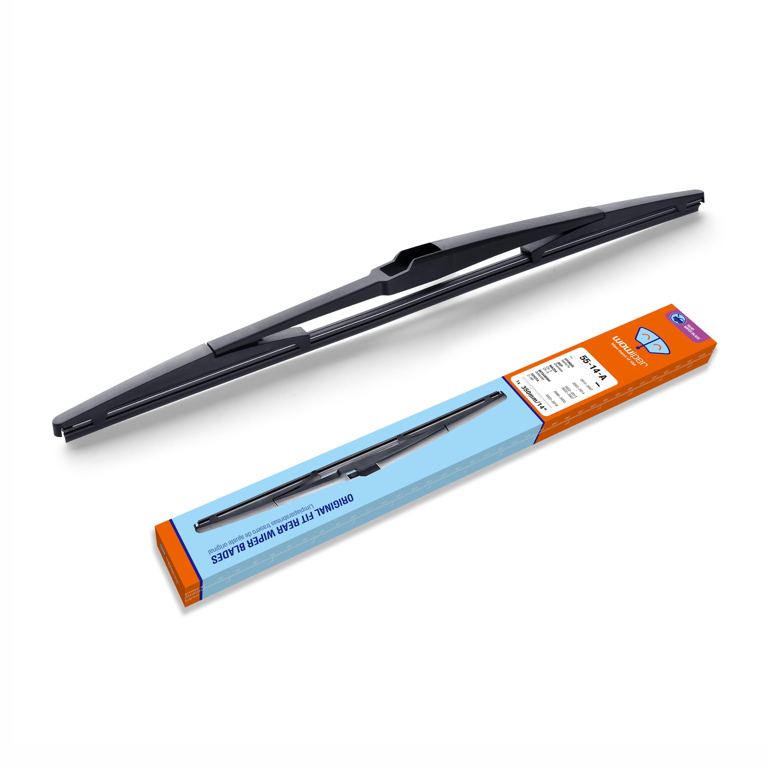 Wowiper 14 Inch (14-A) Silicone Rear Wiper Blade Replacement For Jeep Cherokee 2022-2014 /Hyundai Accent 11-07 Santa Fe 12-07 Tu