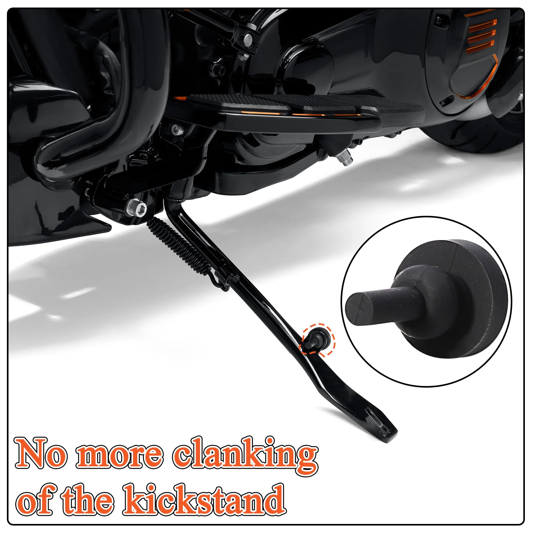 FOVPLUE Jiffy Stand Leg Bumper/Kickstand Bumper Pad for Harley Touring 2007-2023, for Electra Glide FLHT, Street Glide FLHX, Roa
