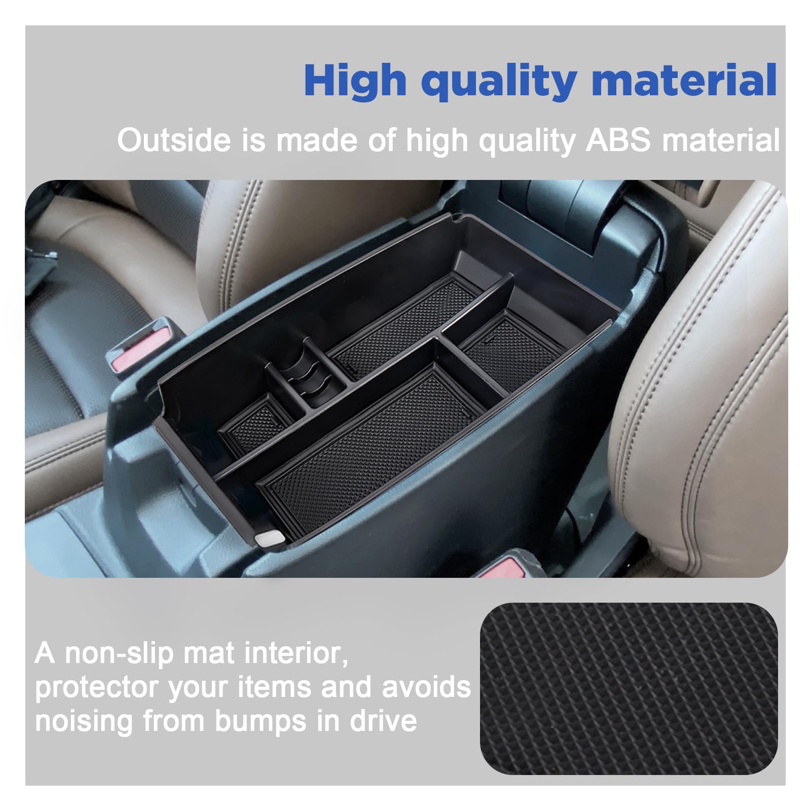 Carwiner 2 PCS Center Console Organizer Compatible with Ford Bronco Sport Accessories 2021-2024, Armrest Storage Box & Dash Orga