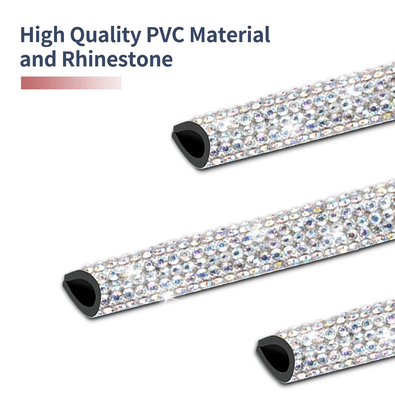 Bling Car Vent Outlet Trim - 10Pcs Rhinestone Car Air Conditioner Vent Decoration Strip (Multicolor)