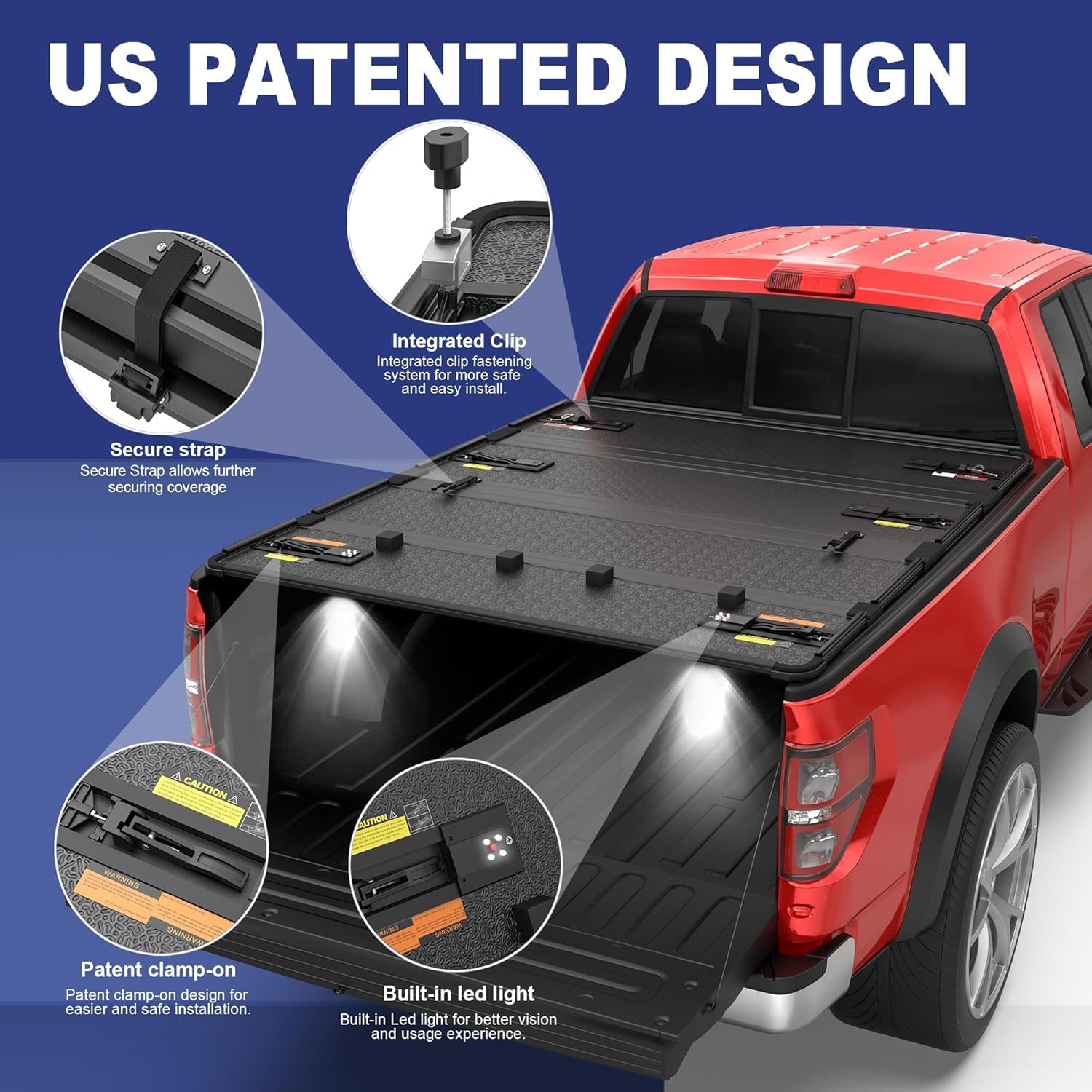Mostplus Tri-Fold Soft Truck Bed Tonneau Cover On Top Compatible With 2015-2022 Ford F150 F-150 Bed 3 Fold Styleside (5.5 Ft Fee