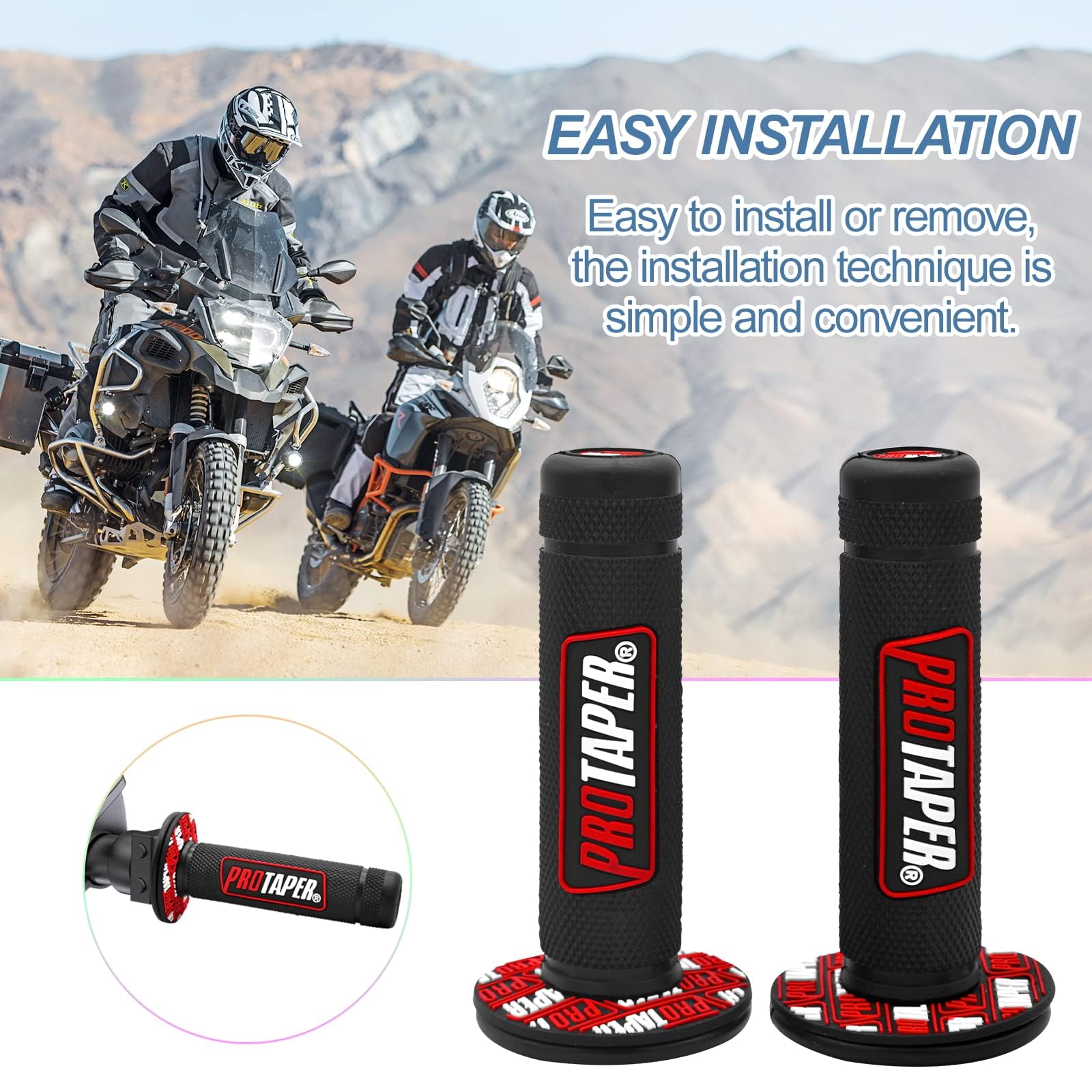 0769FUWU Twist Throttle Grips Cable for CRF KLX TTR 110-250cc Dirt Bike - Red, Rubber, Model 65465412331