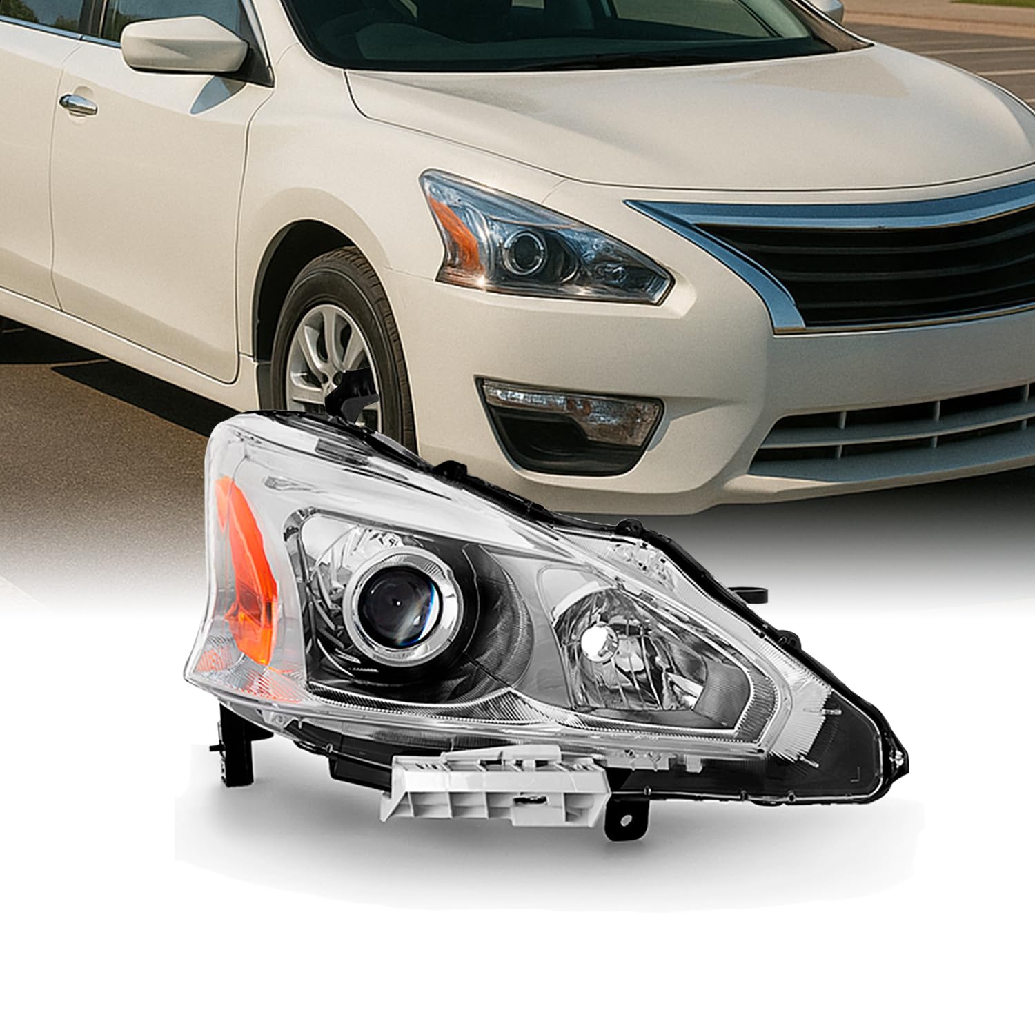 Akkon - For 13-15 Altima 4 Doors Sedan Halogen Type Headlight Lamp Passenger Right Side Direct Replacement