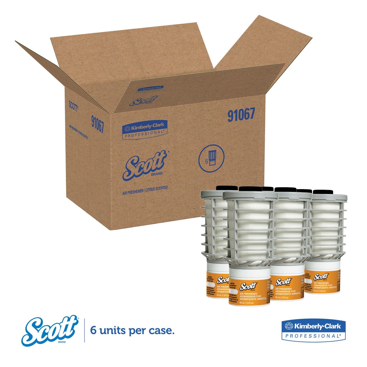 Scott 91067 Continuous Air Freshener Refill, Citrus, 48Ml Cartridge, 6/Carton